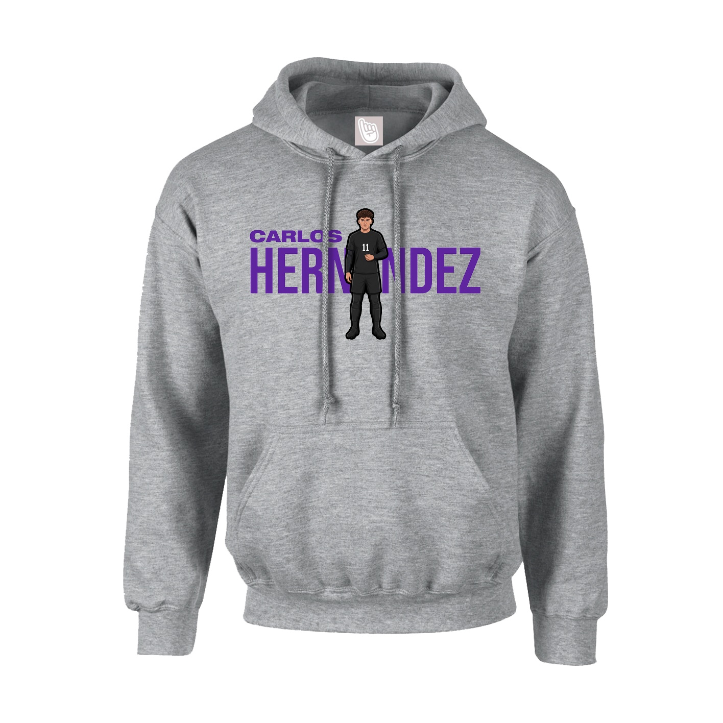 Hoodie — Player Name in Grey