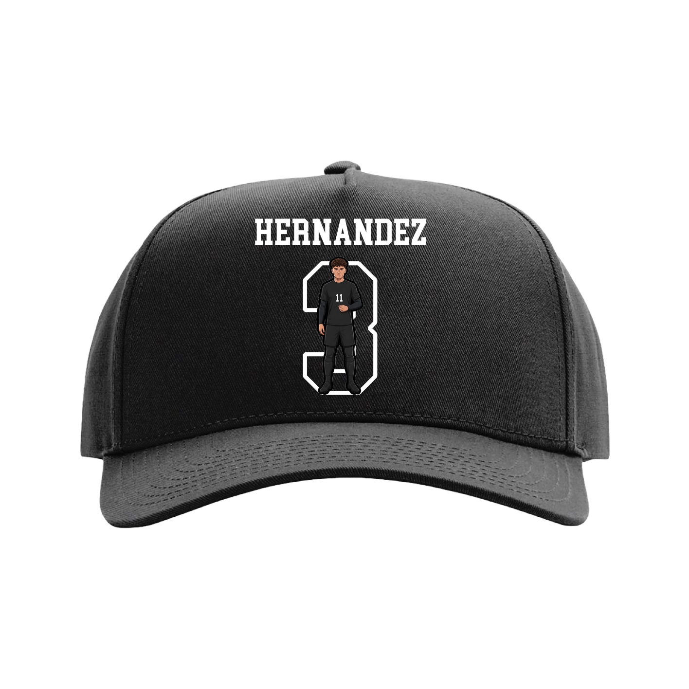 Full Fabric Five-Panel Champ Cap — Shirsey in Black