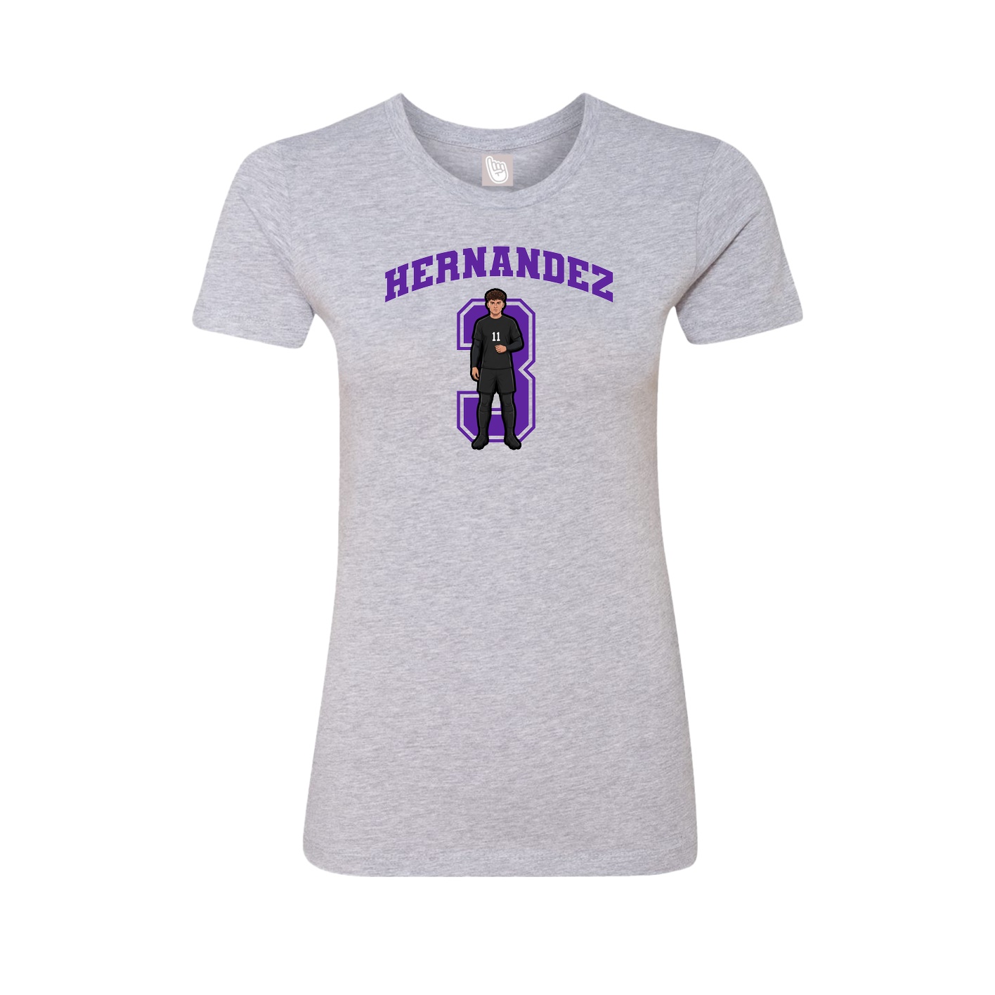 Fitted Women's Tee — Number in Grey