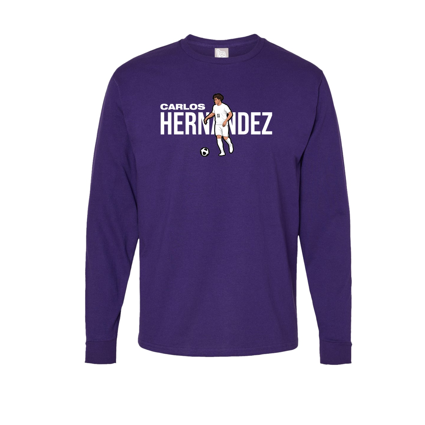 Long Sleeve Tee — Player Name in Purple