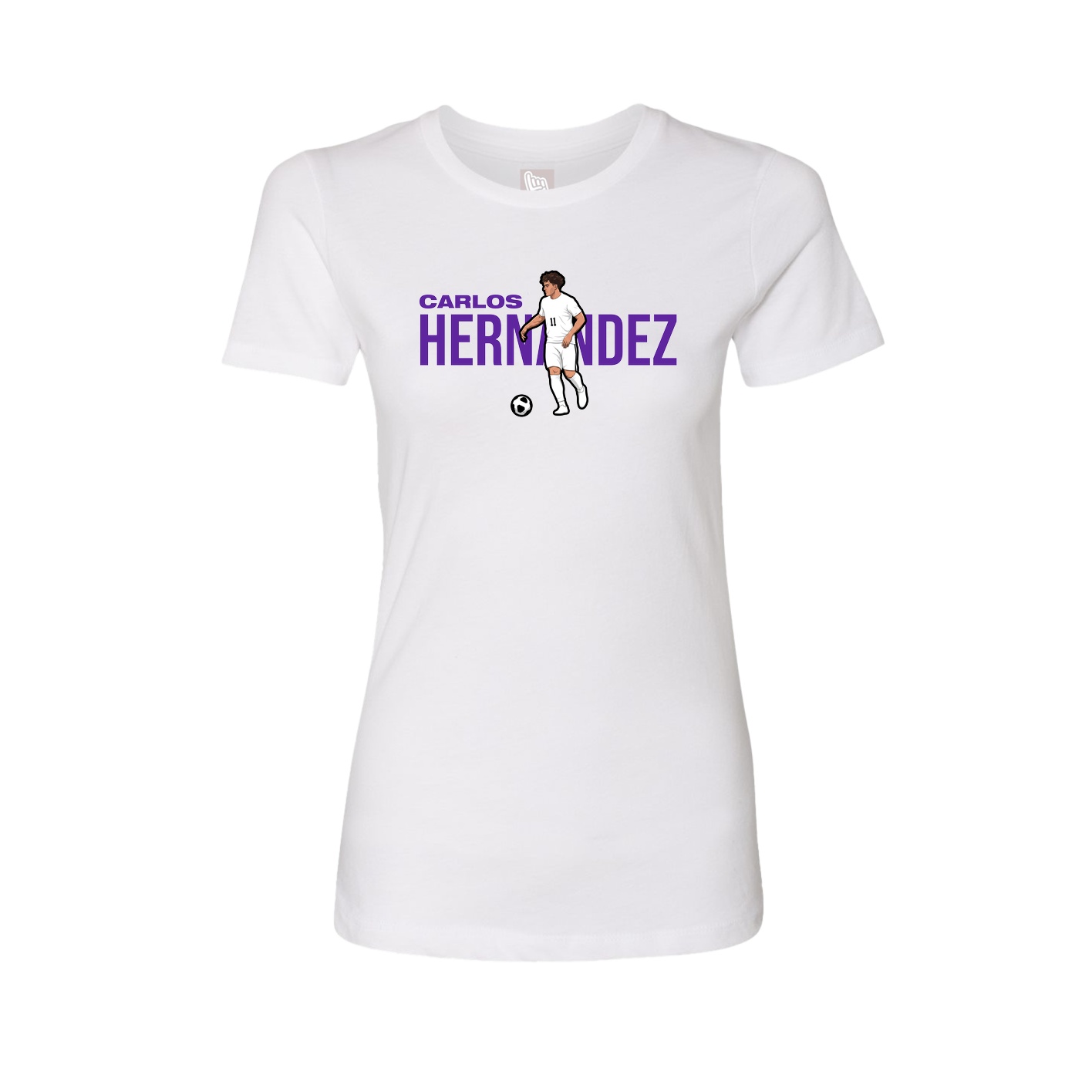 Fitted Women's Tee — Player Name in White
