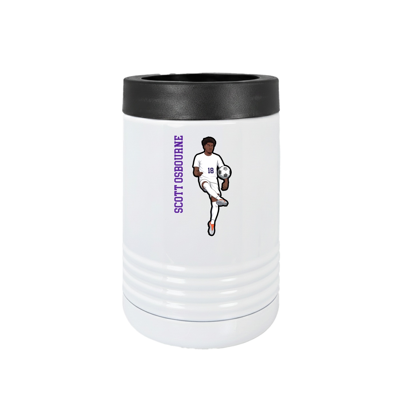 Beverage Holder — Name Vertical in White