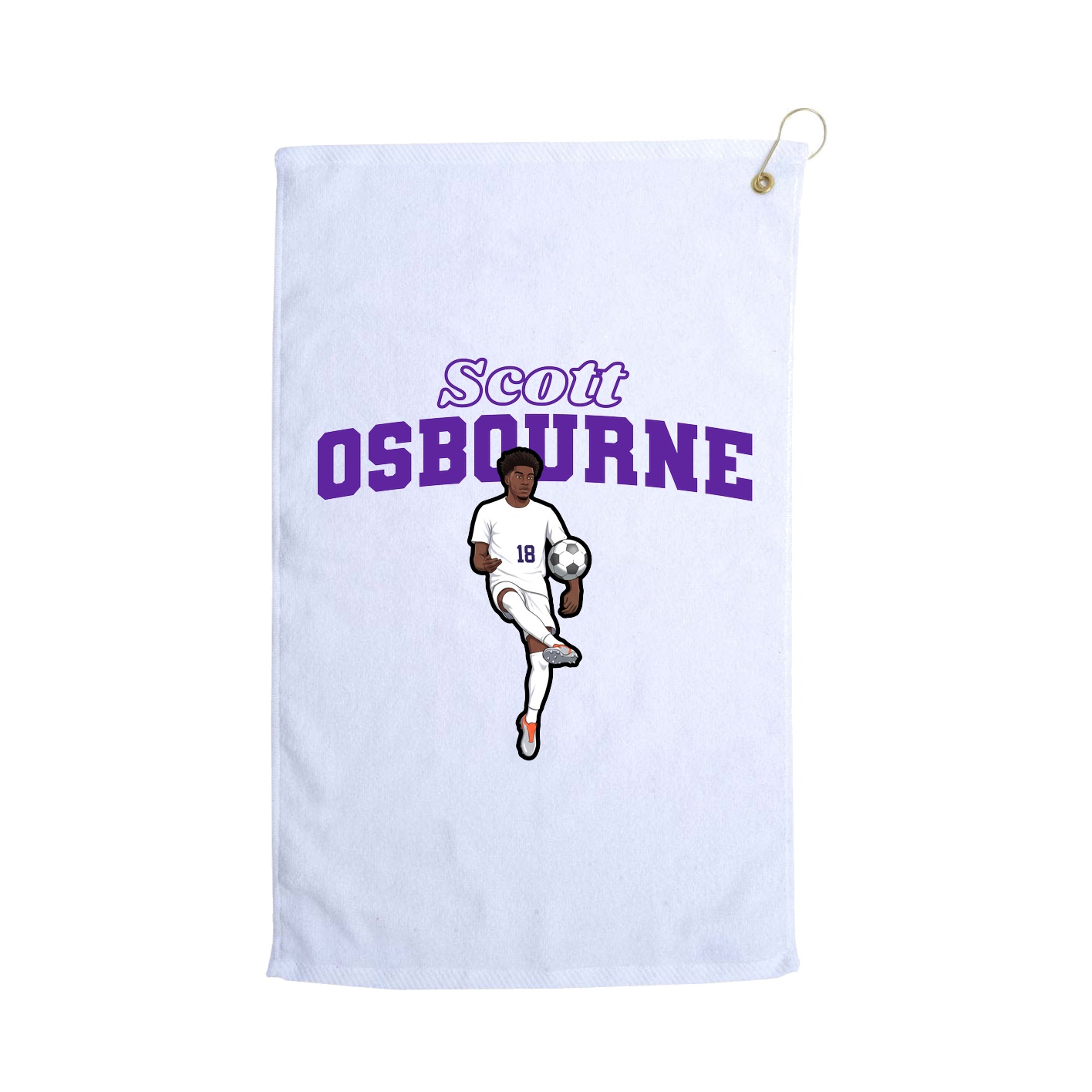 Golf Towel — Name Arch in White