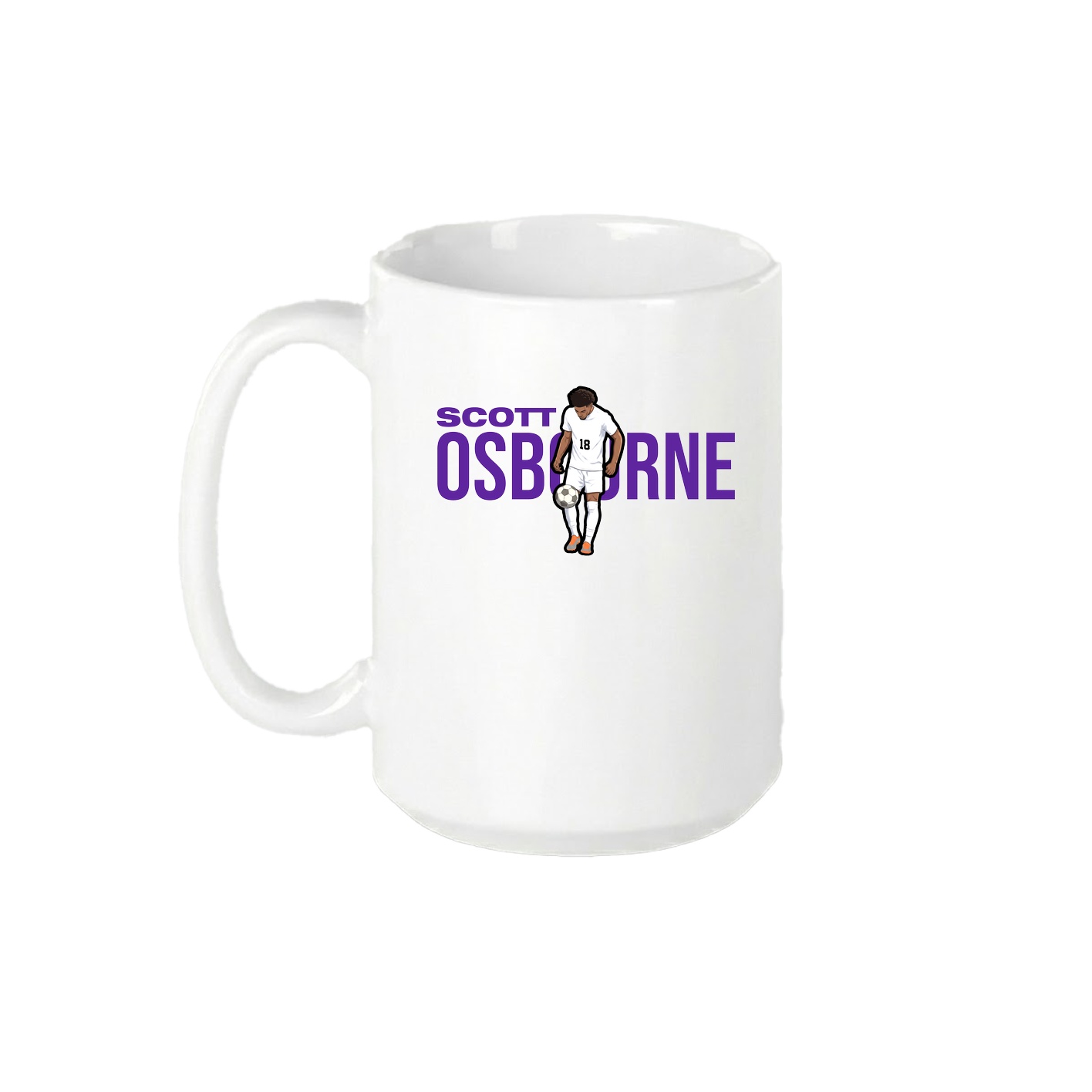 15oz Coffee Mug — Player Name in White