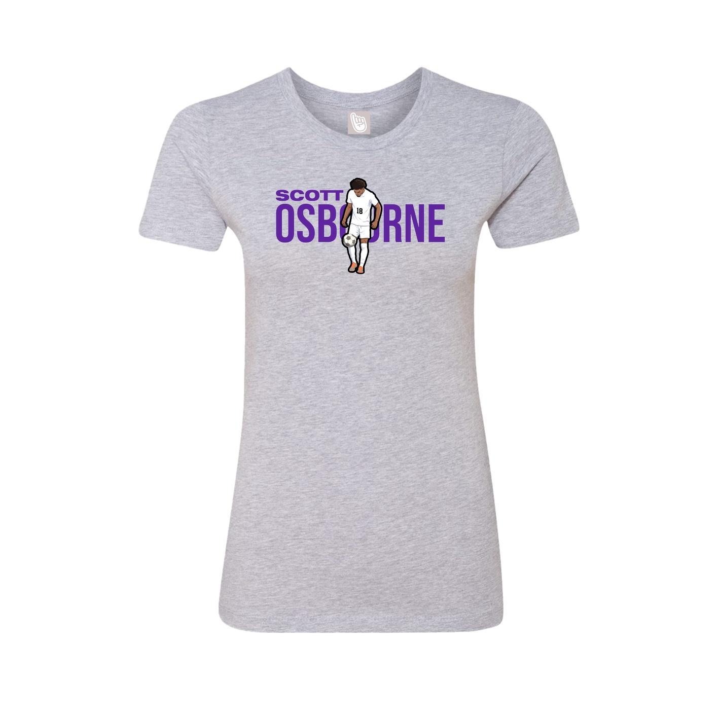 Fitted Women's Tee — Player Name in Grey
