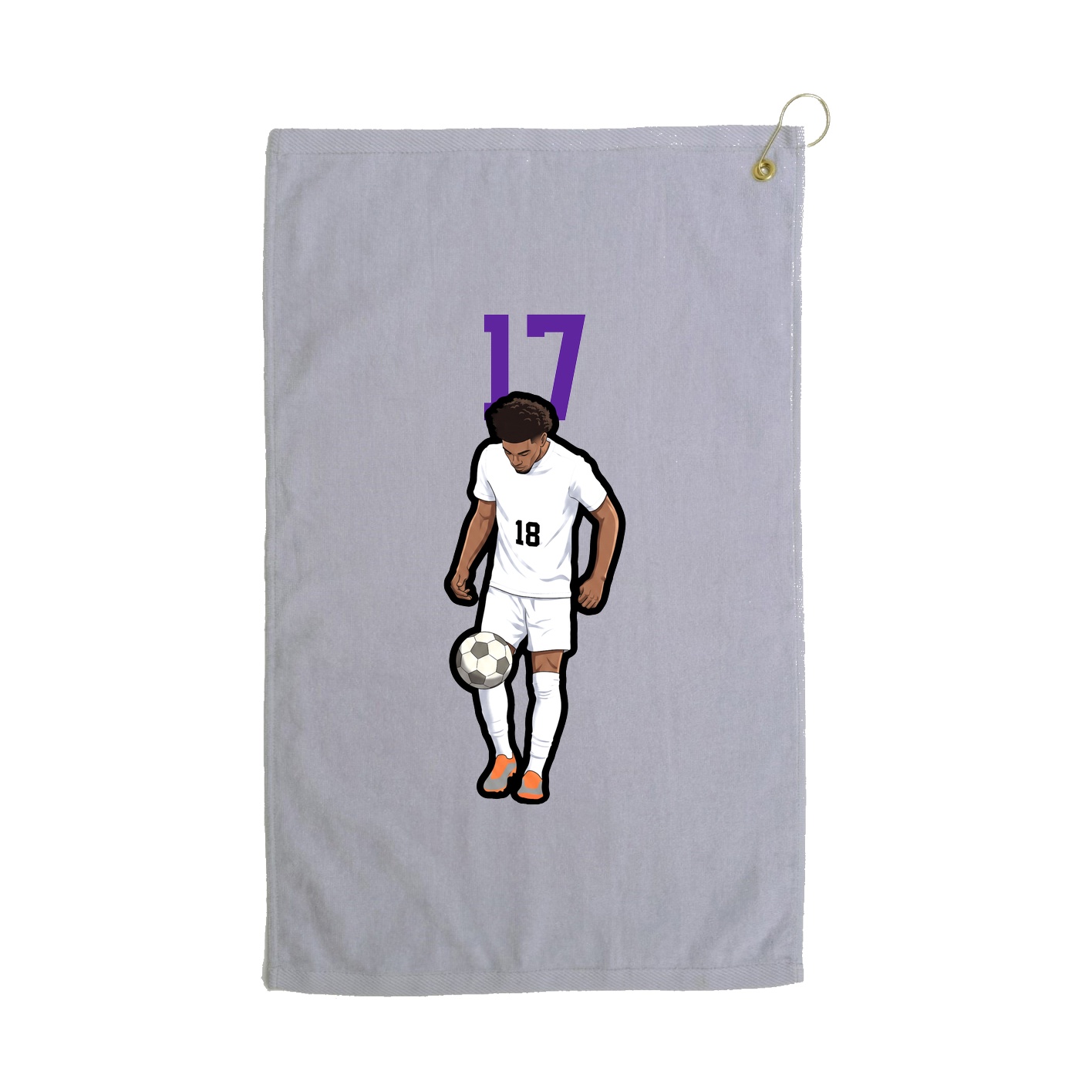 Golf Towel — Number Top in Grey