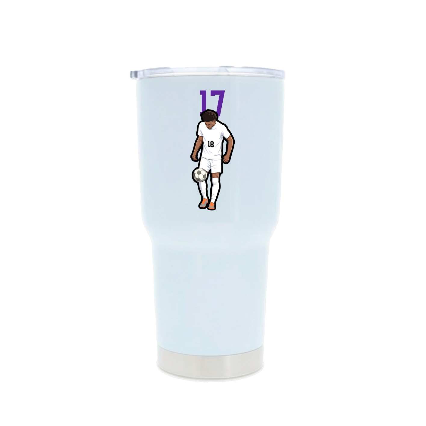 30oz Stainless Steel Tumbler — Number Top in White