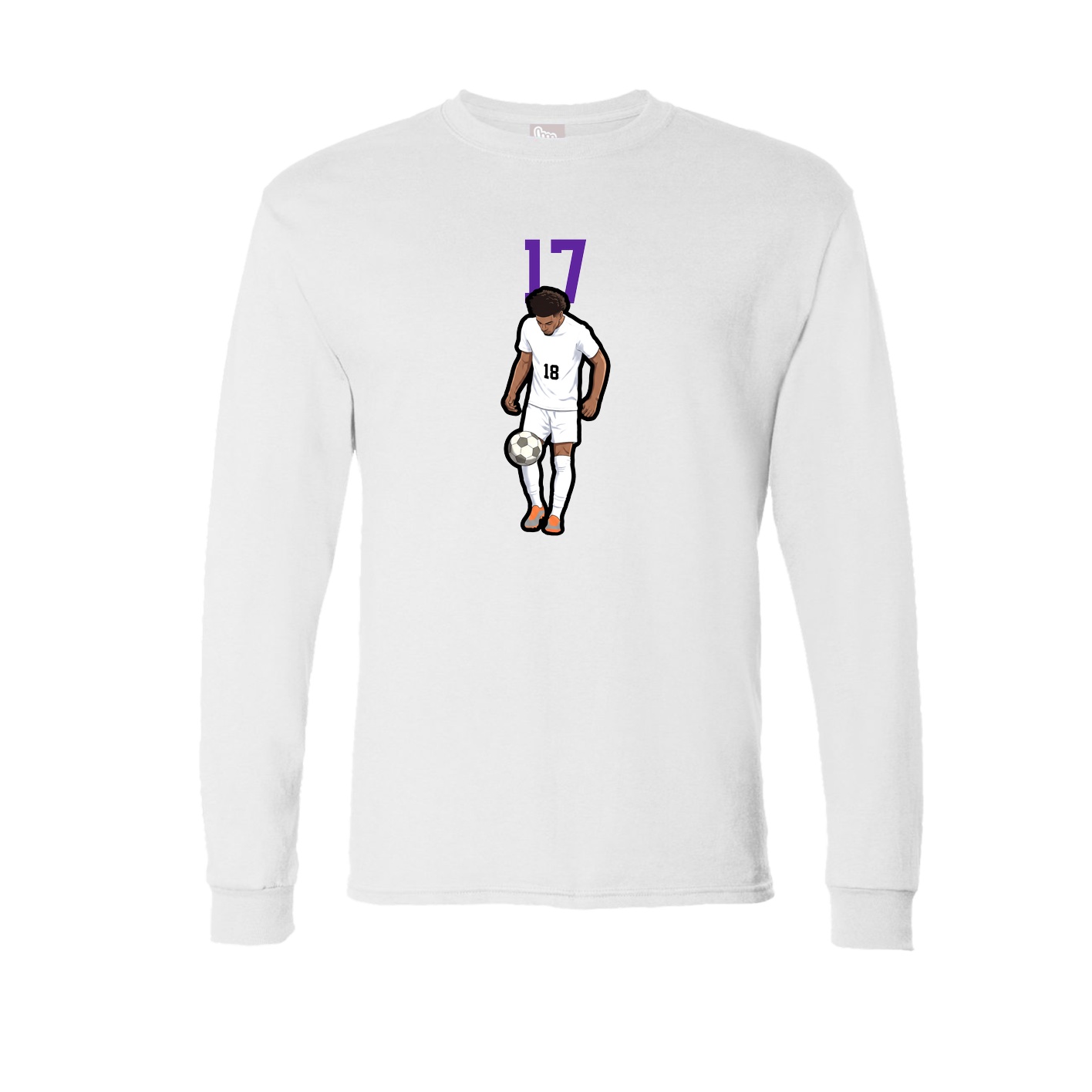 Long Sleeve Tee — Number Top in White