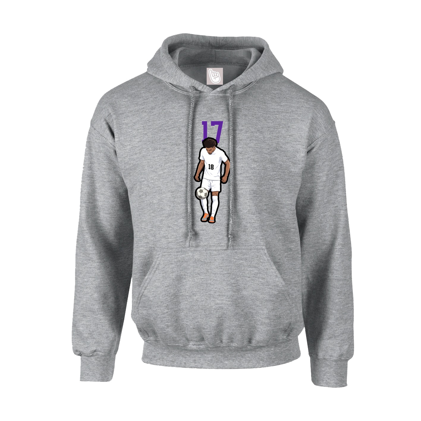 Youth Hoodie — Number Top in Grey