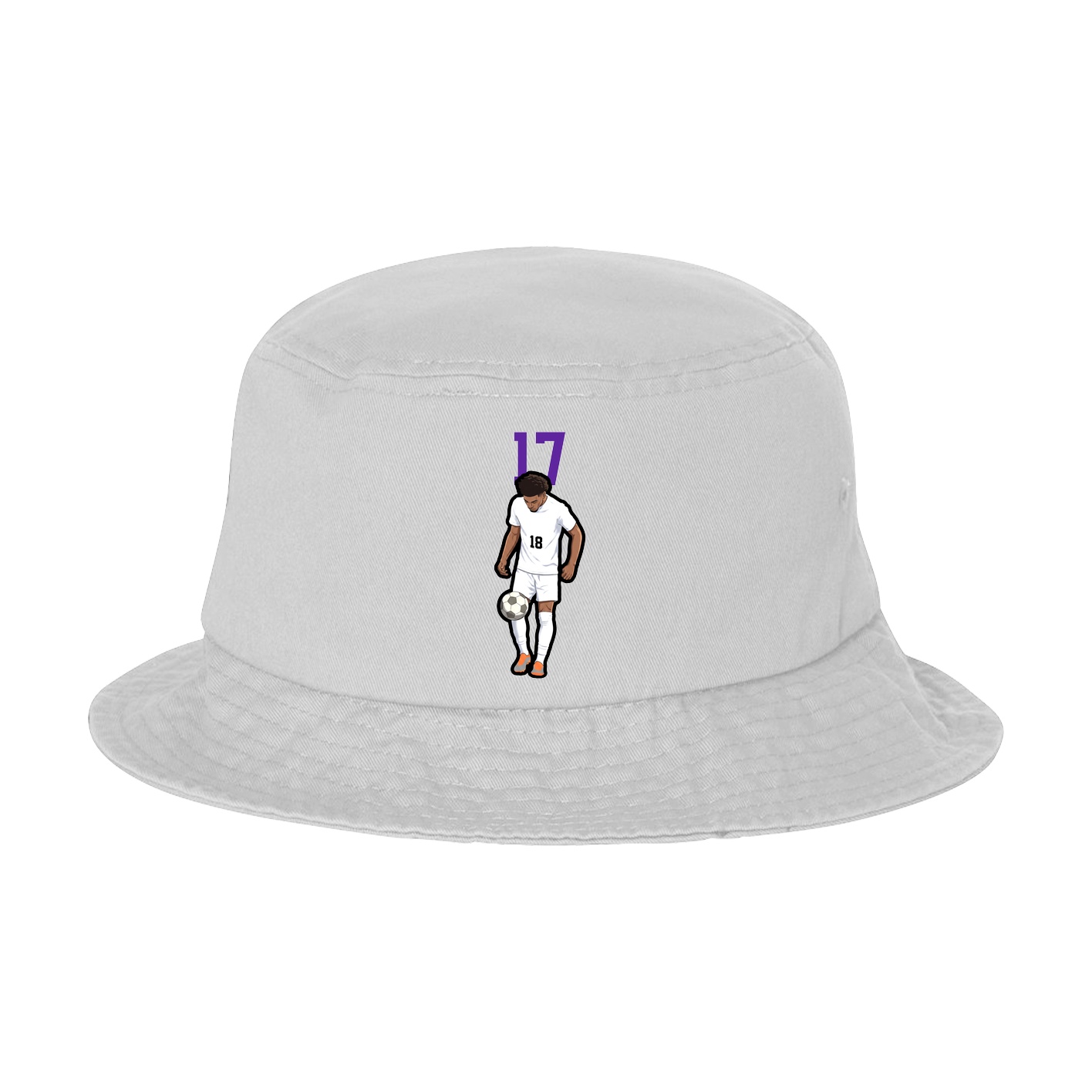 Bucket Cap — Number Top in White