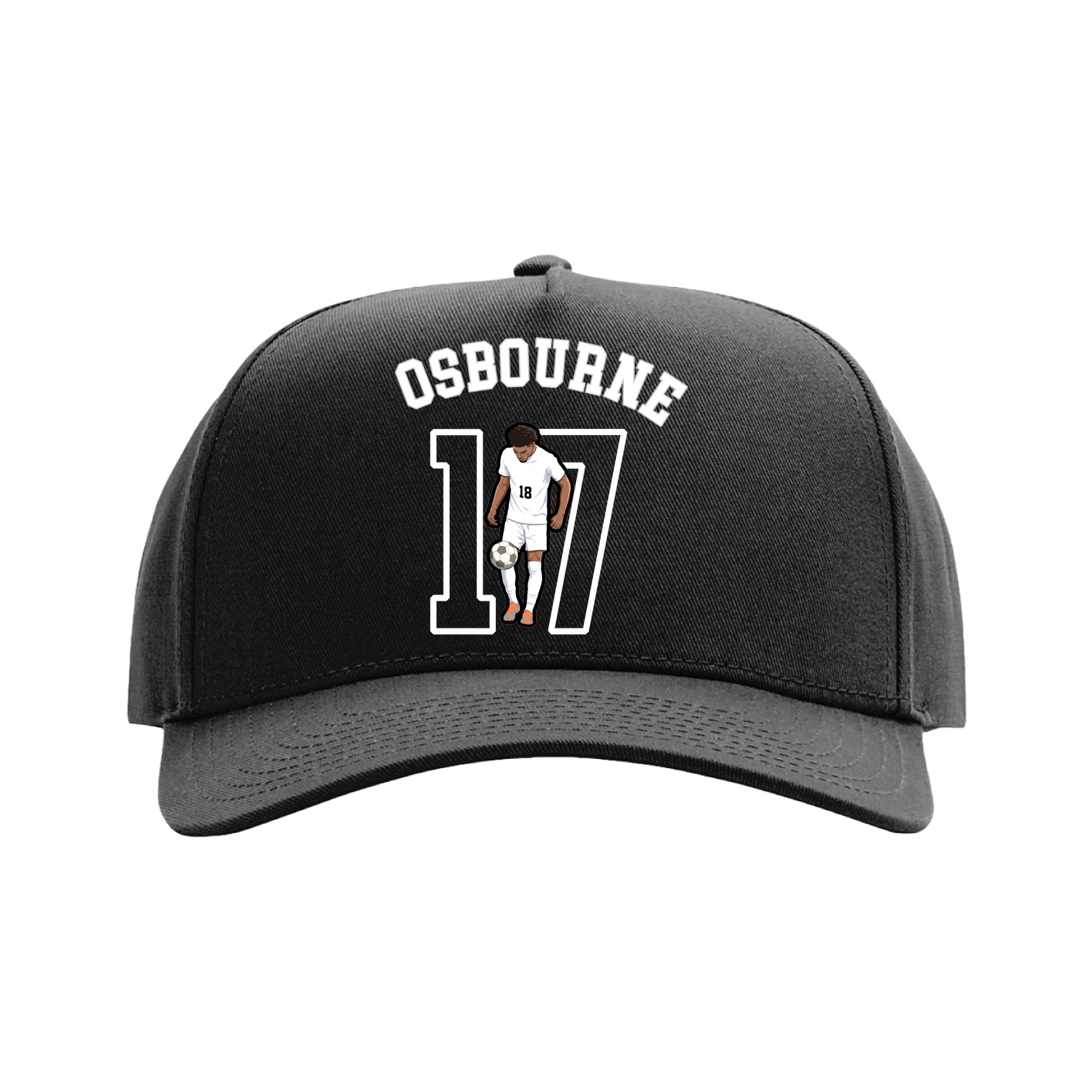 Full Fabric Five-Panel Champ Cap — Shirsey Arch in Black