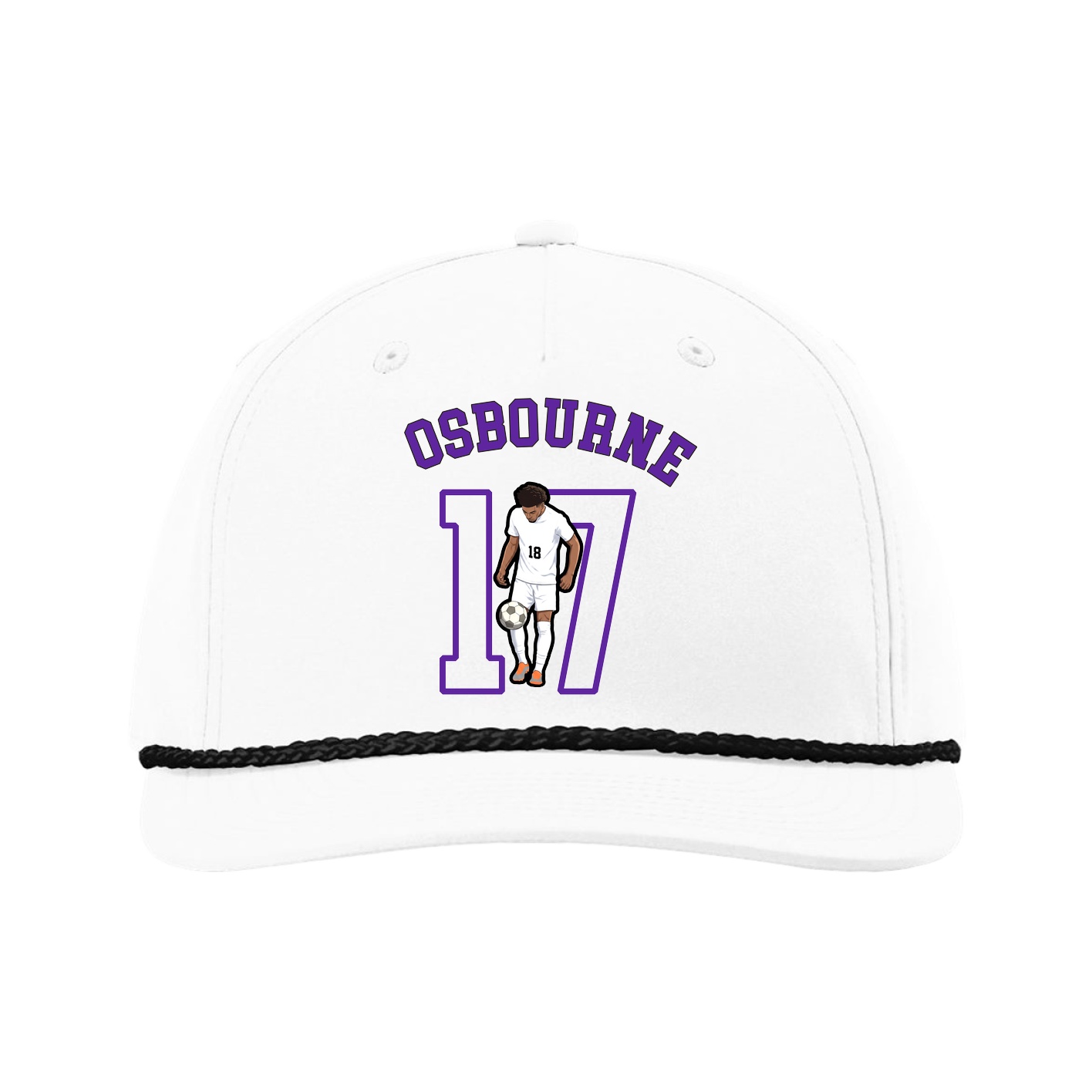 Five-Panel Classic Rope Cap — Shirsey Arch in White
