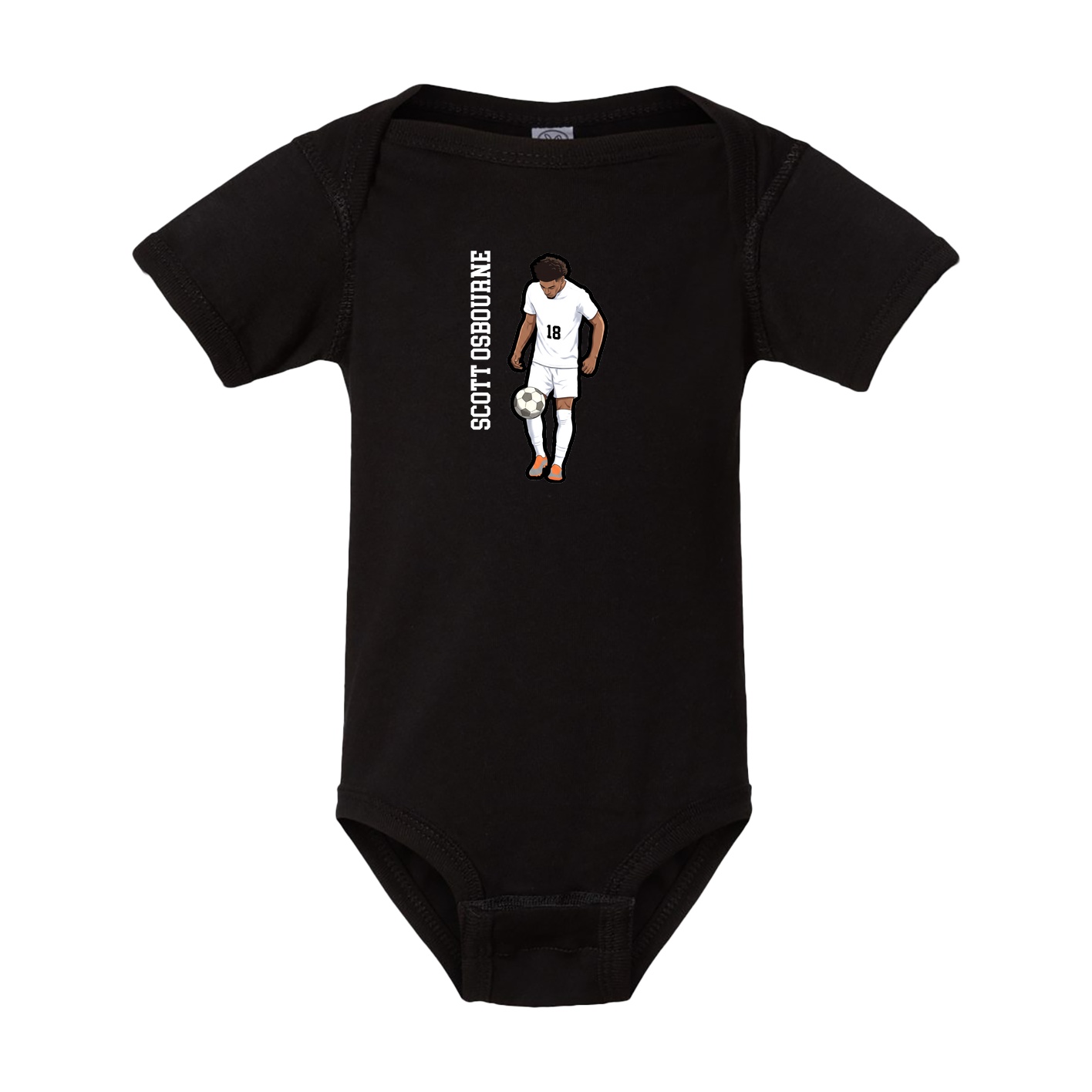 Baby Onesie — Name Vertical in Black