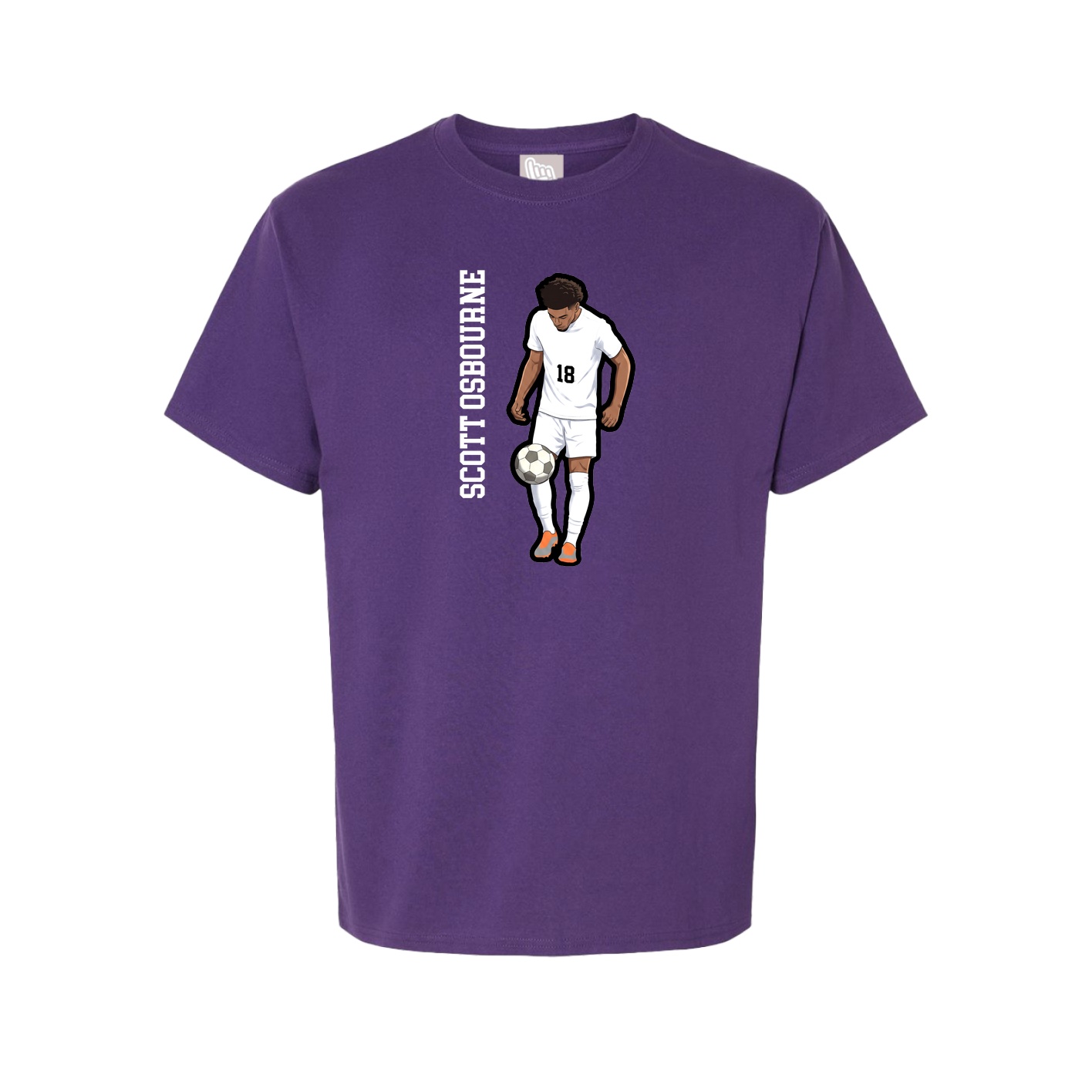 Youth Tee — Name Vertical in Purple