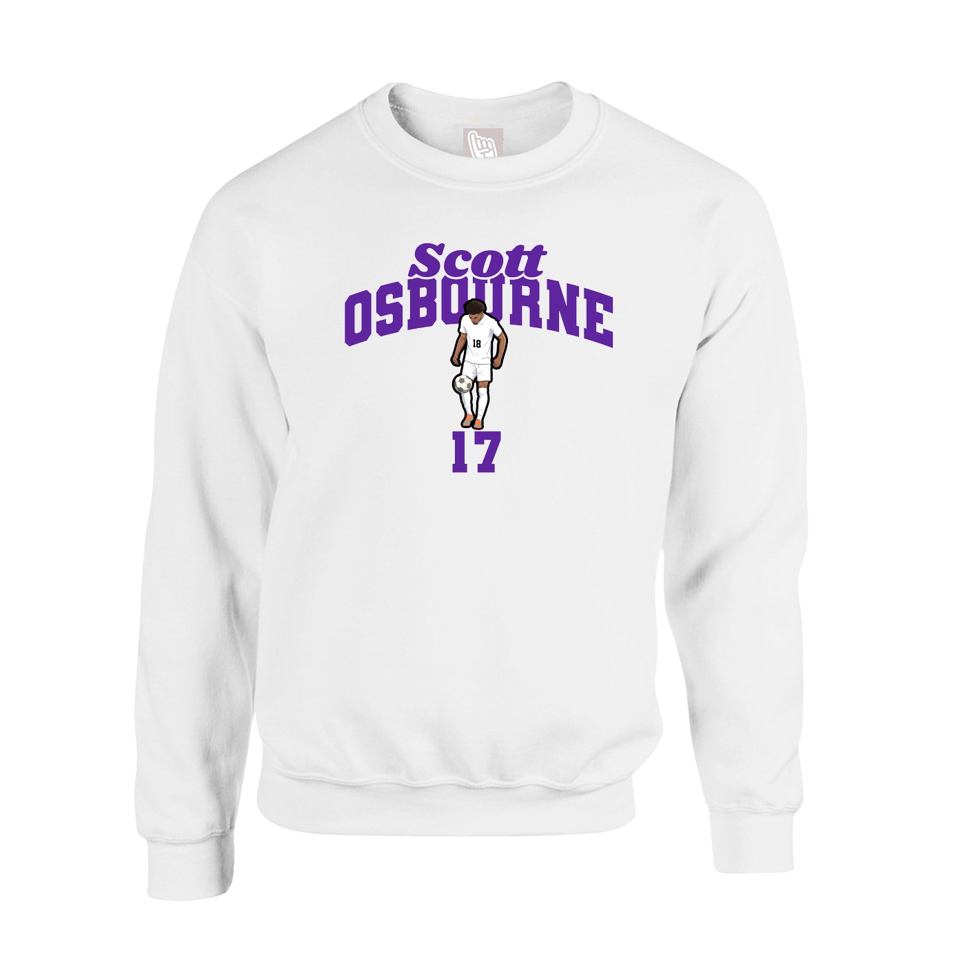 Fleece Crew — Signature Arch in White