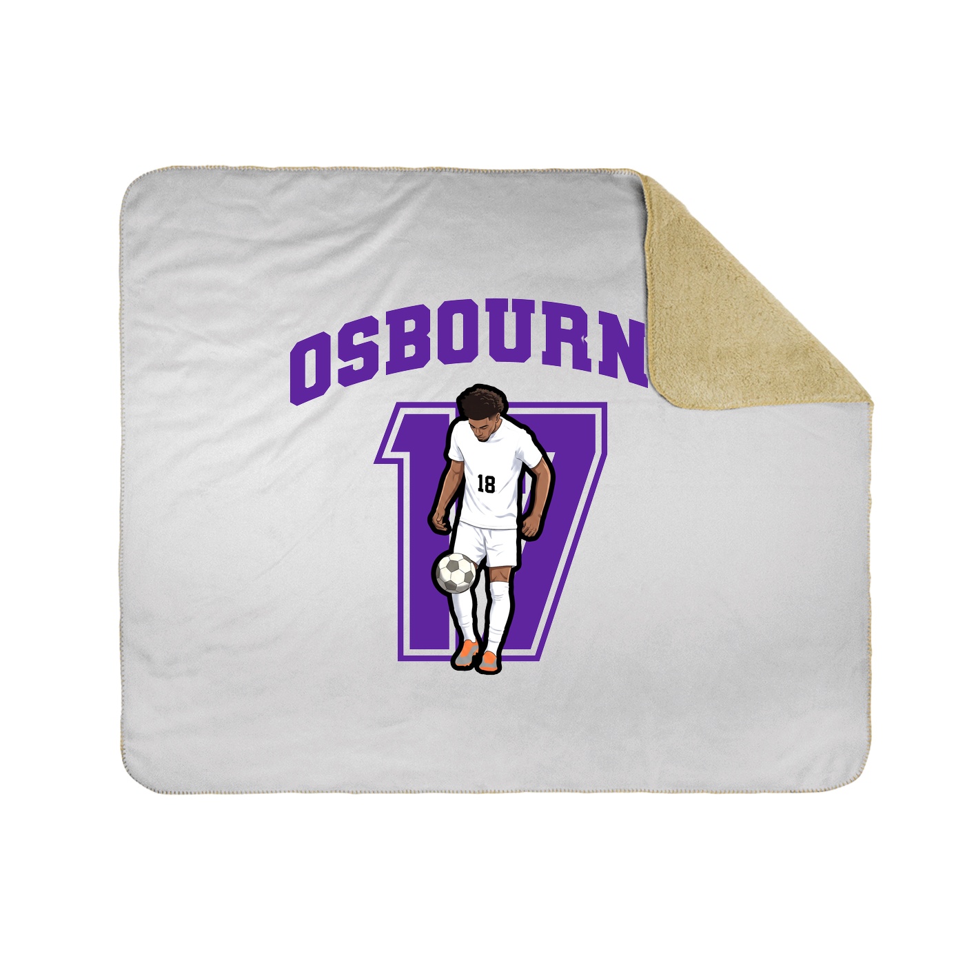 Throw Blanket — Number in White