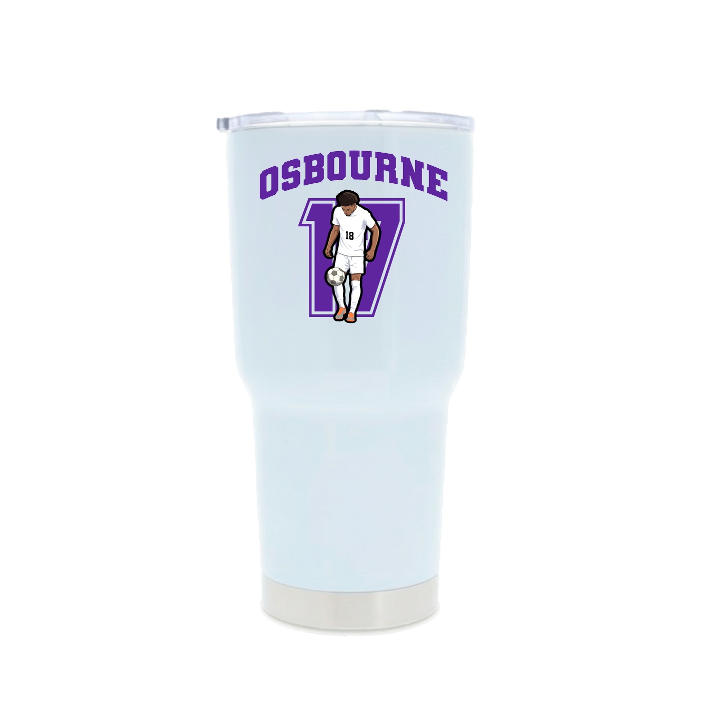 30oz Stainless Steel Tumbler — Number in White