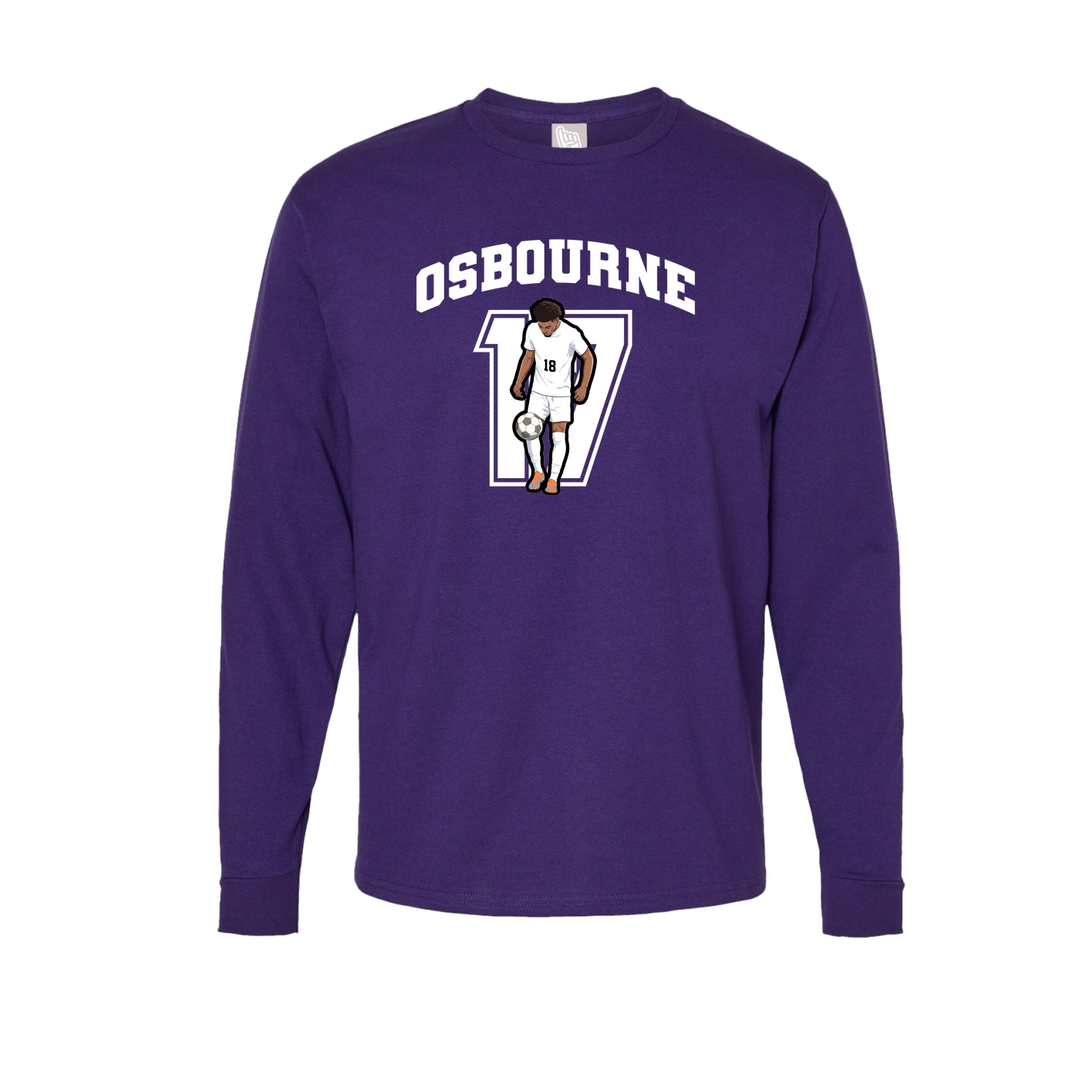 Long Sleeve Tee — Number in Purple
