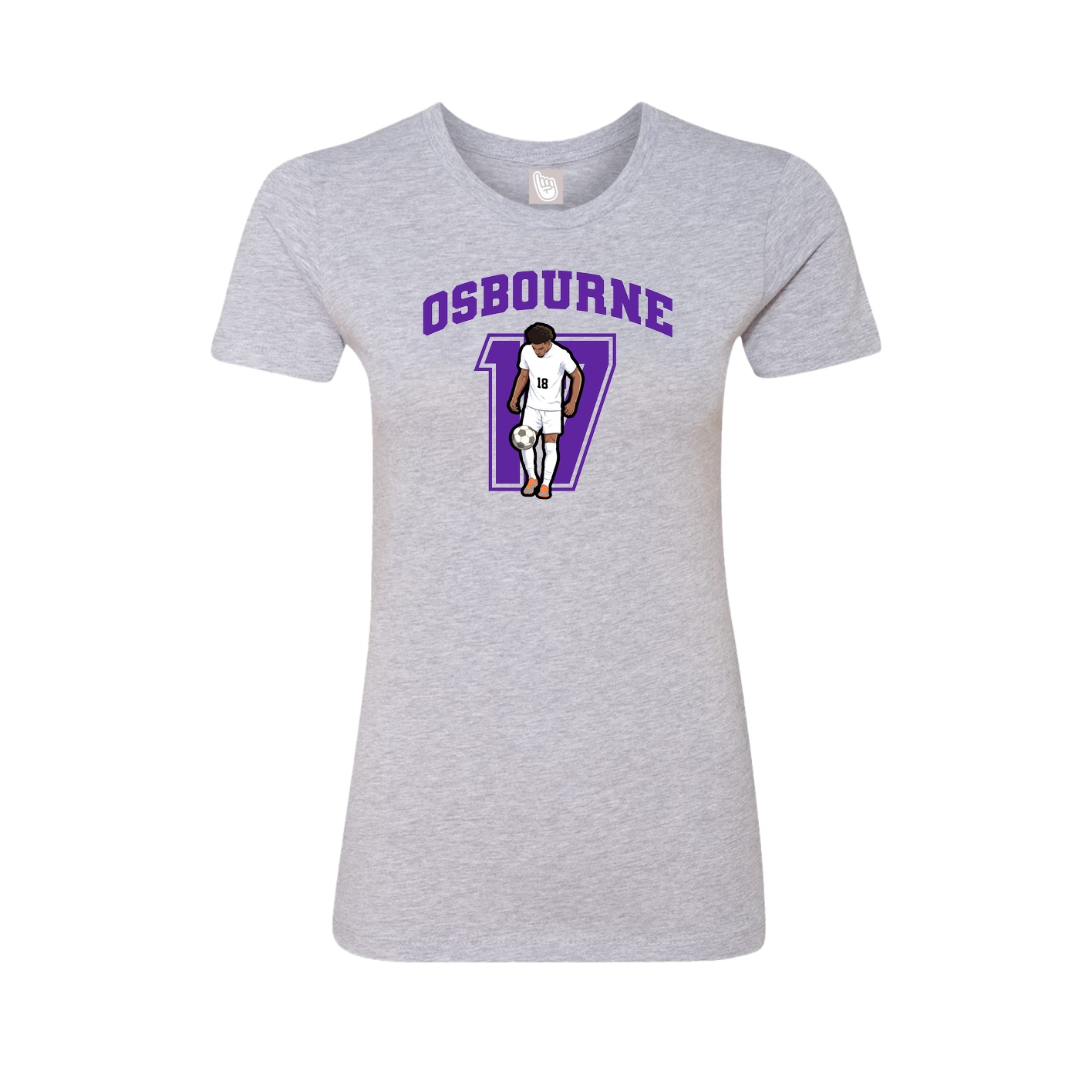 Fitted Women's Tee — Number in Grey