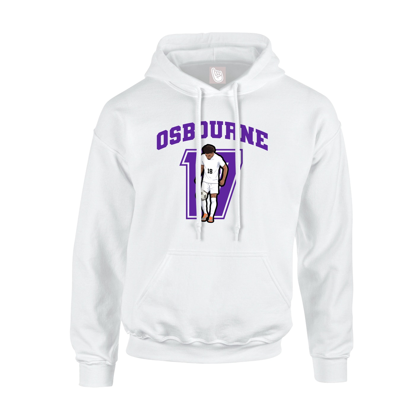 Hoodie — Number in White