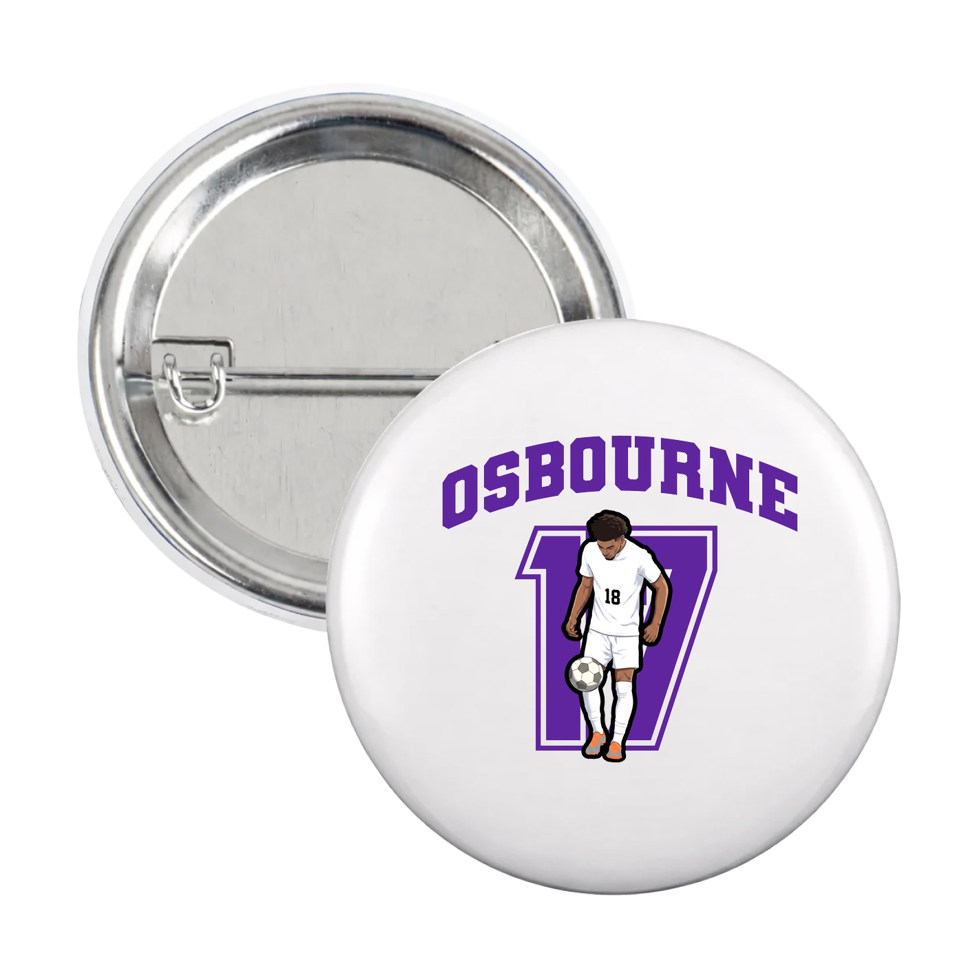 Game Day Button — Number in White