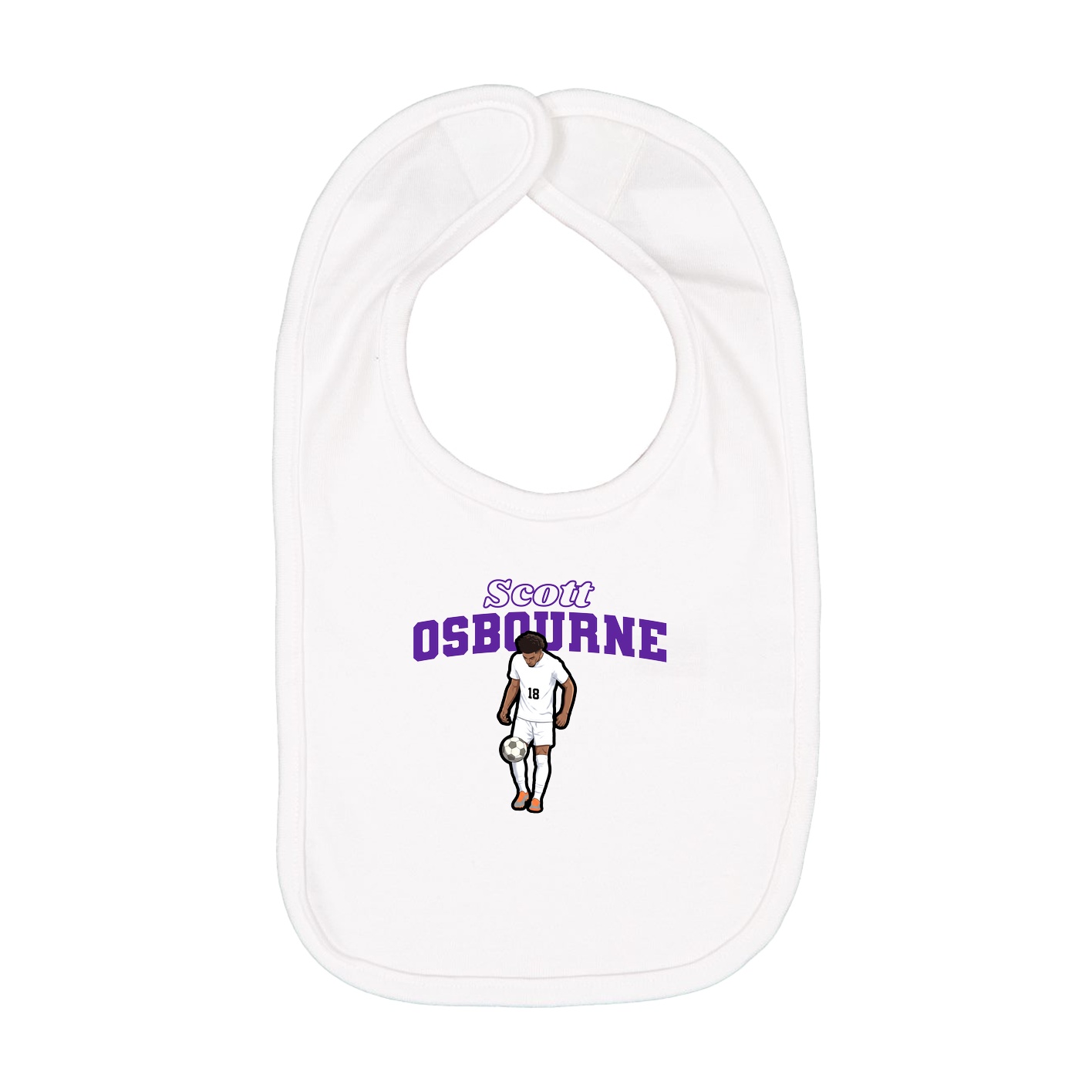 Infant Bib — Name Arch in White