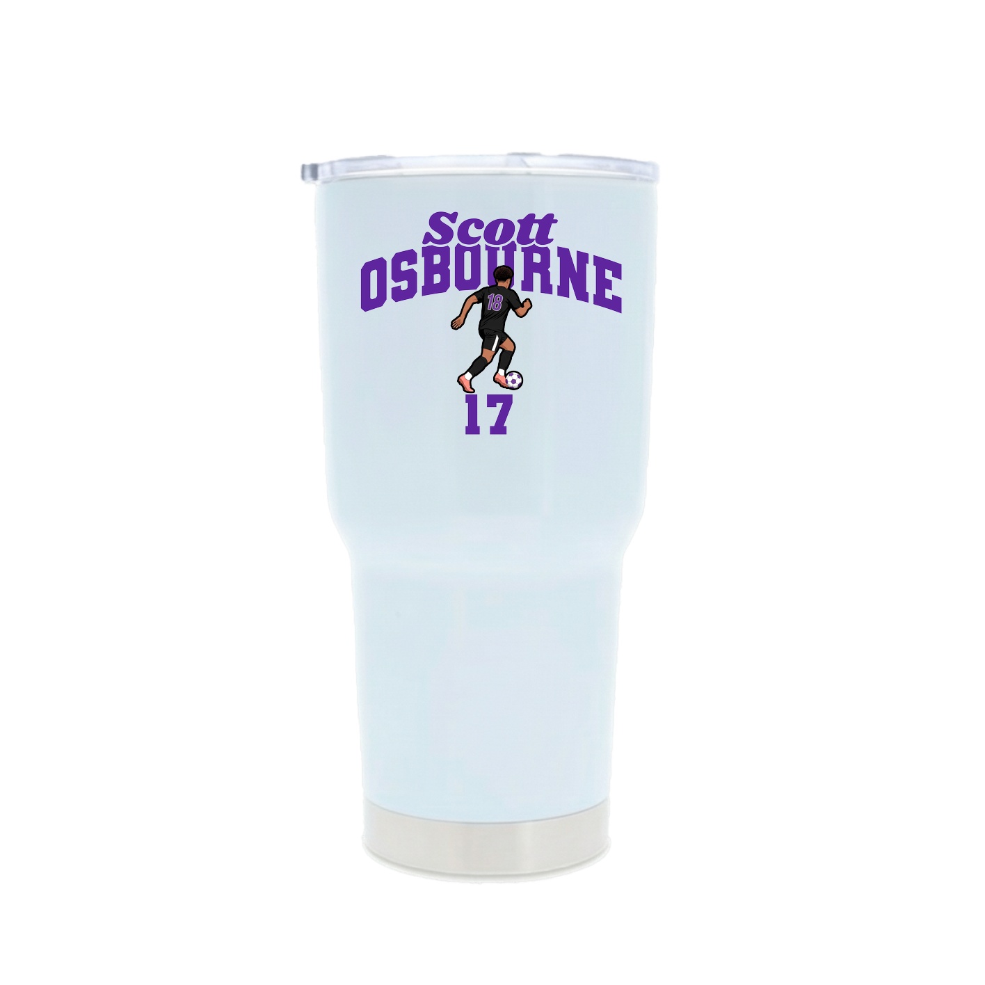 30oz Stainless Steel Tumbler — Signature Arch in White
