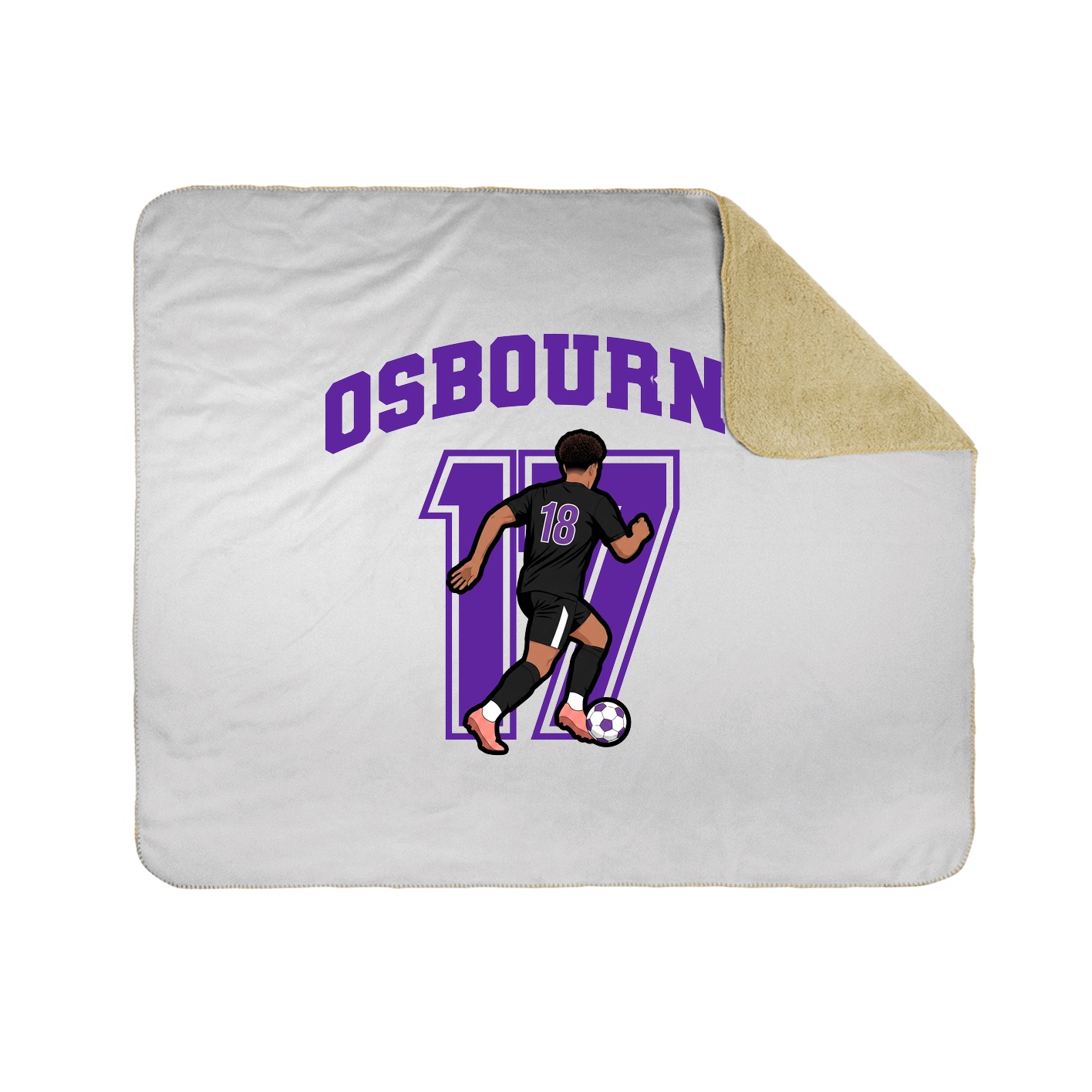 Throw Blanket — Number in White