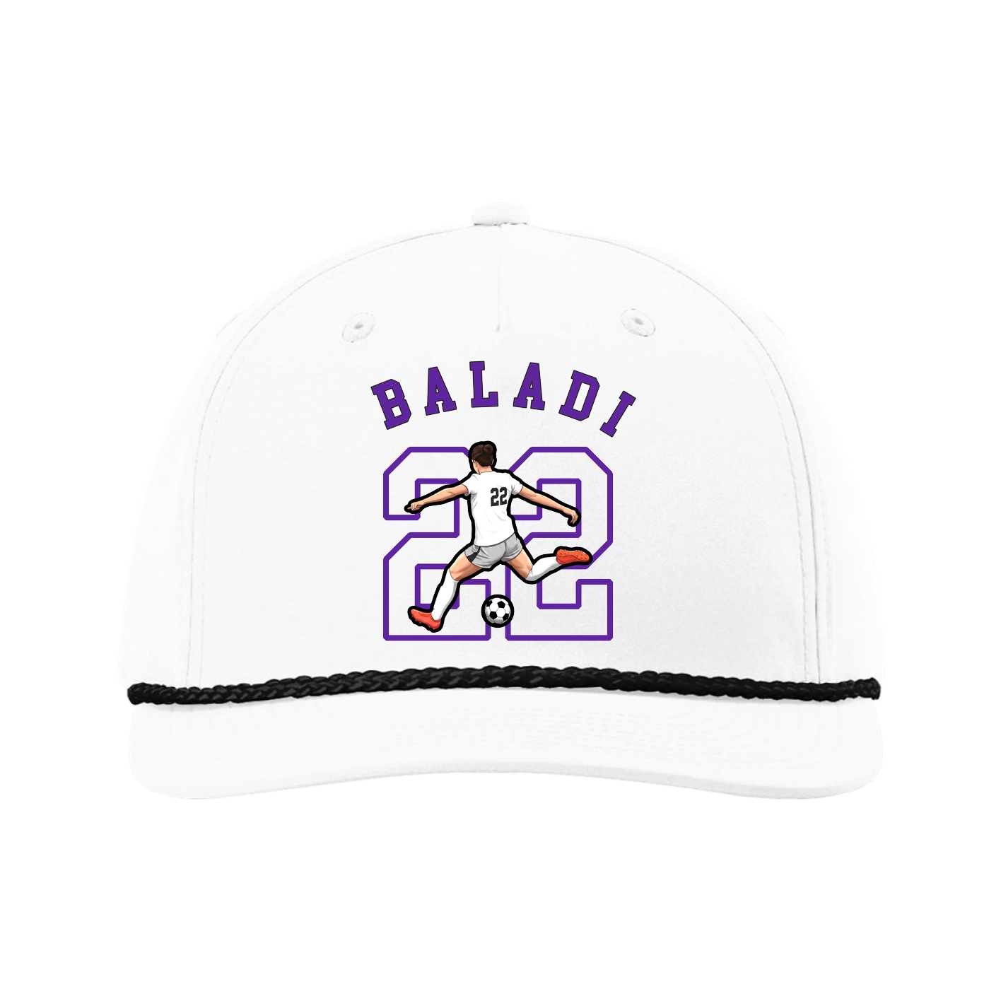 Five-Panel Classic Rope Cap — Shirsey Arch in White