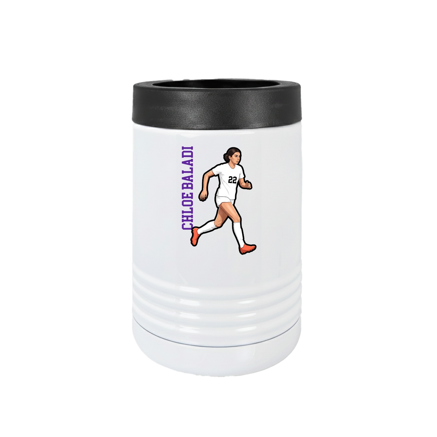 Beverage Holder — Name Vertical in White