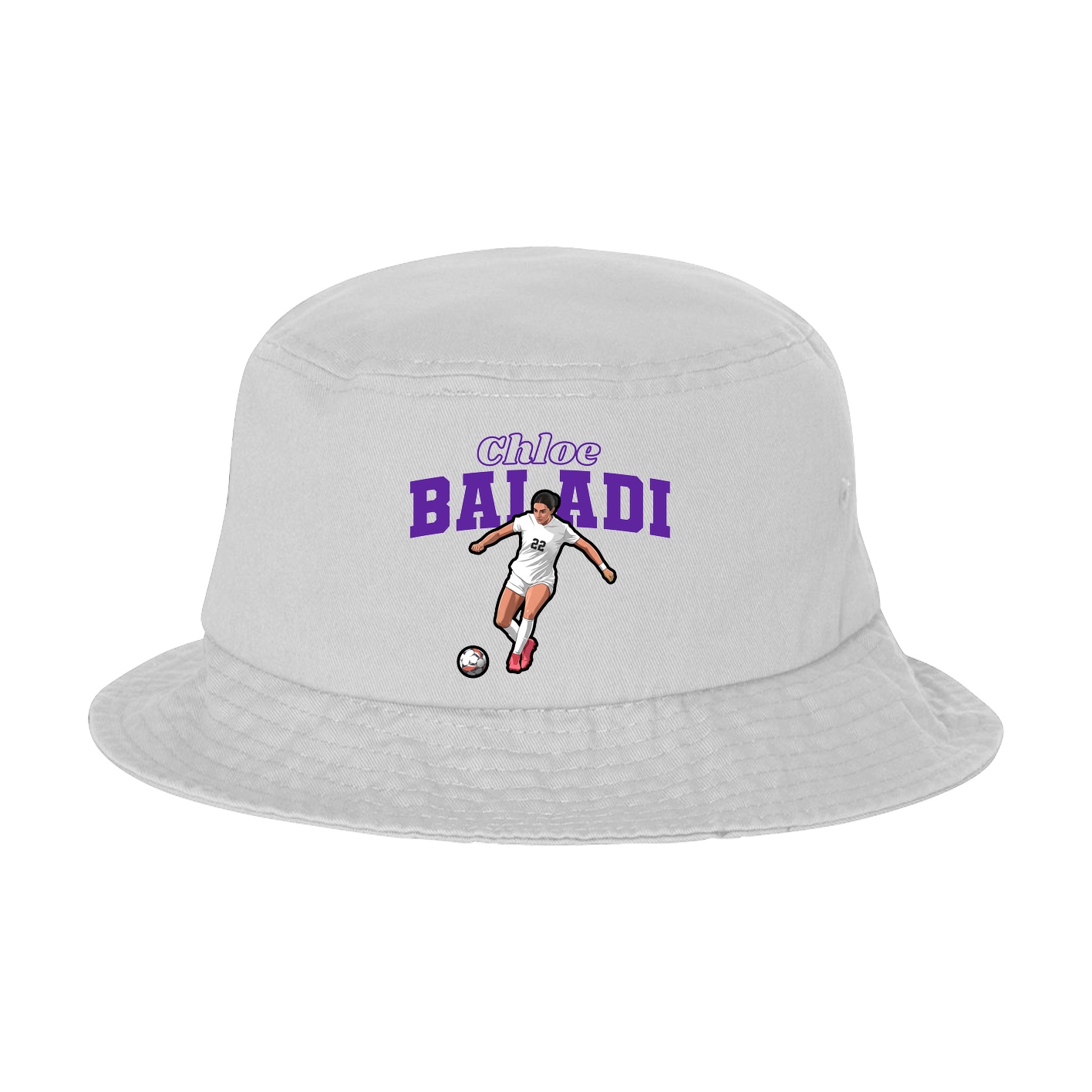 Bucket Cap — Name Arch in White