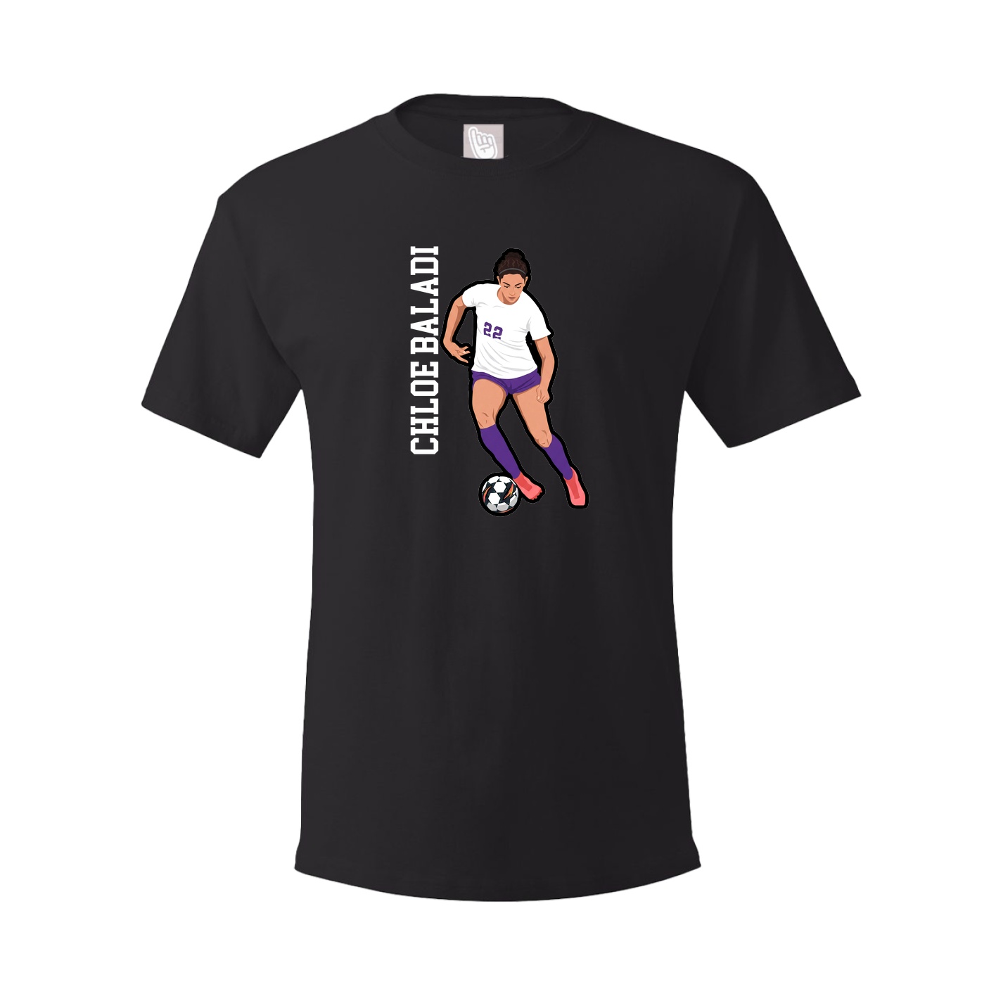 Youth Tee — Name Vertical in Black