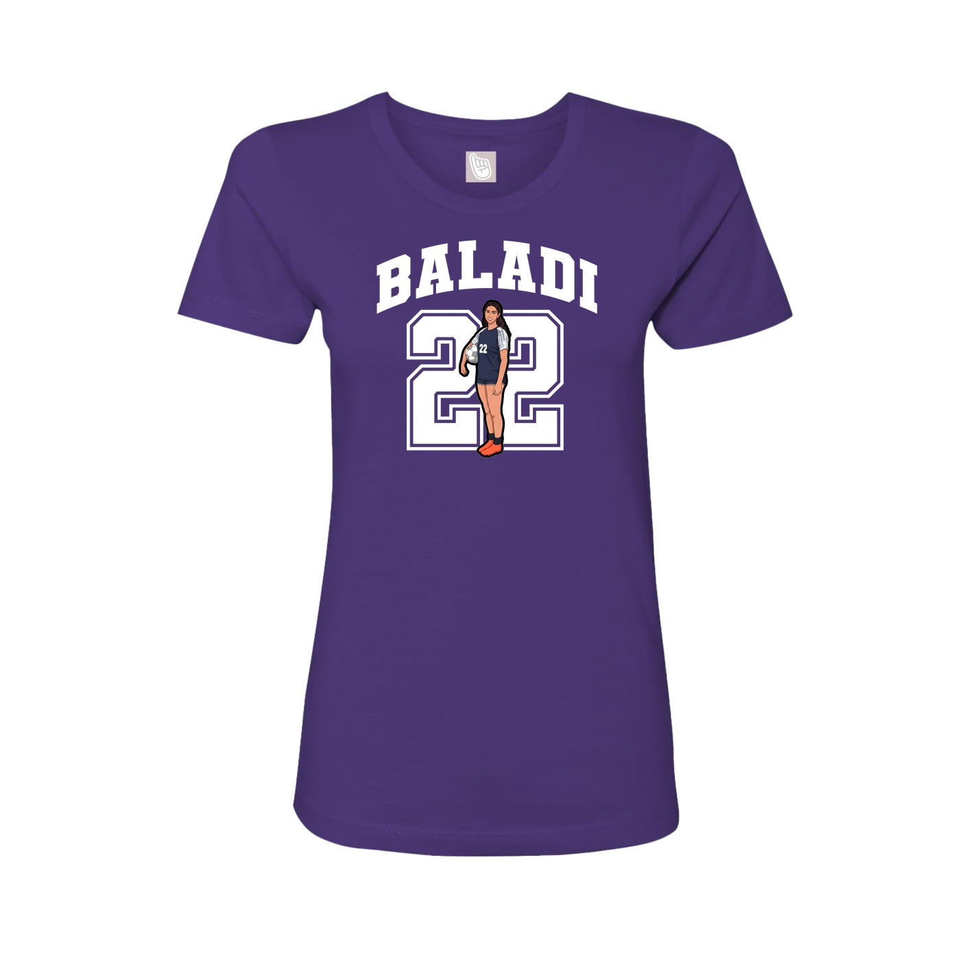 Fitted Women's Tee — Number in Purple