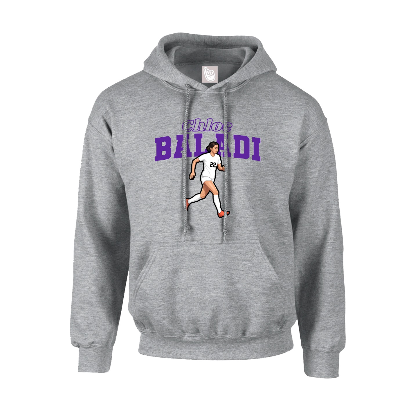 Youth Hoodie — Name Arch in Grey
