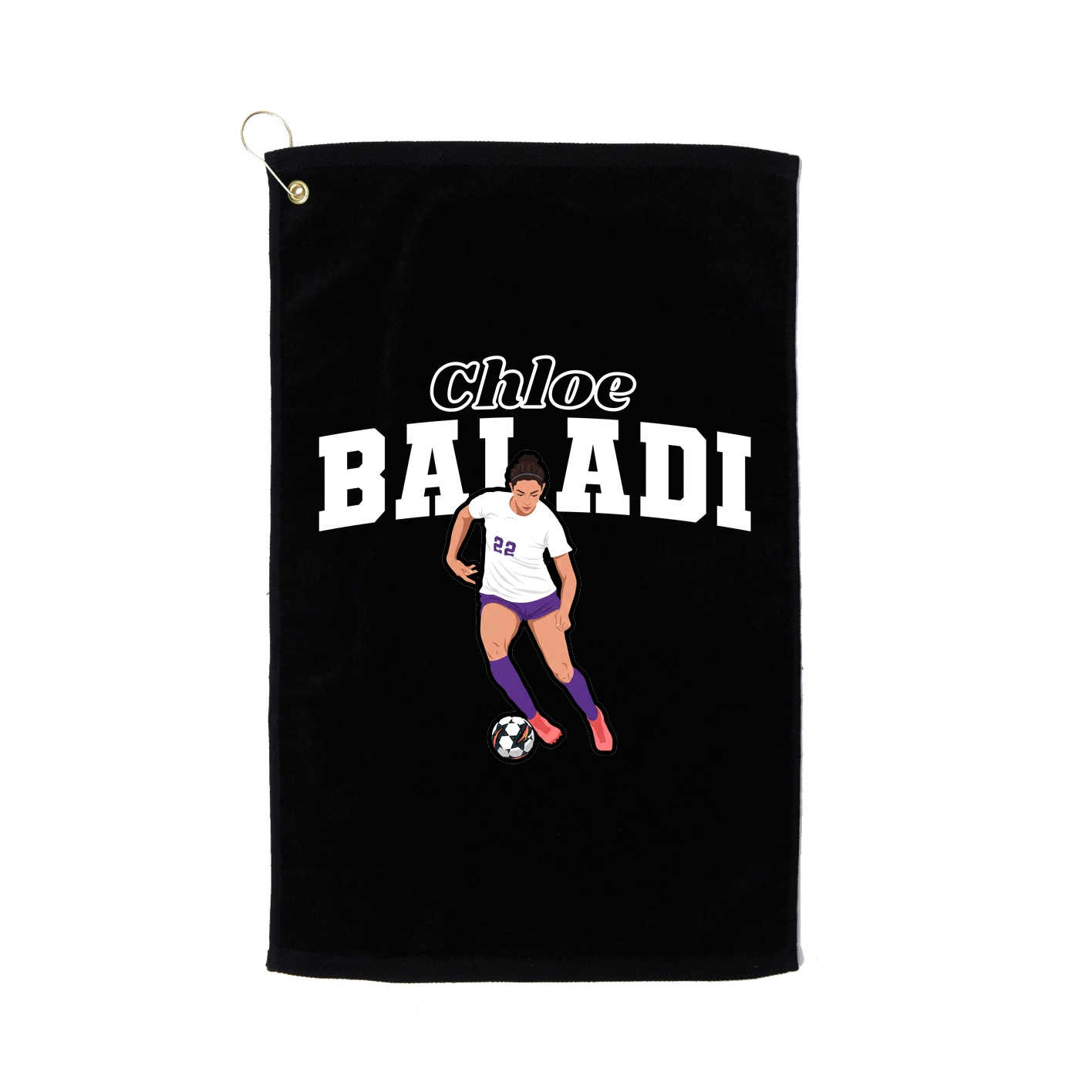 Golf Towel — Name Arch in Black