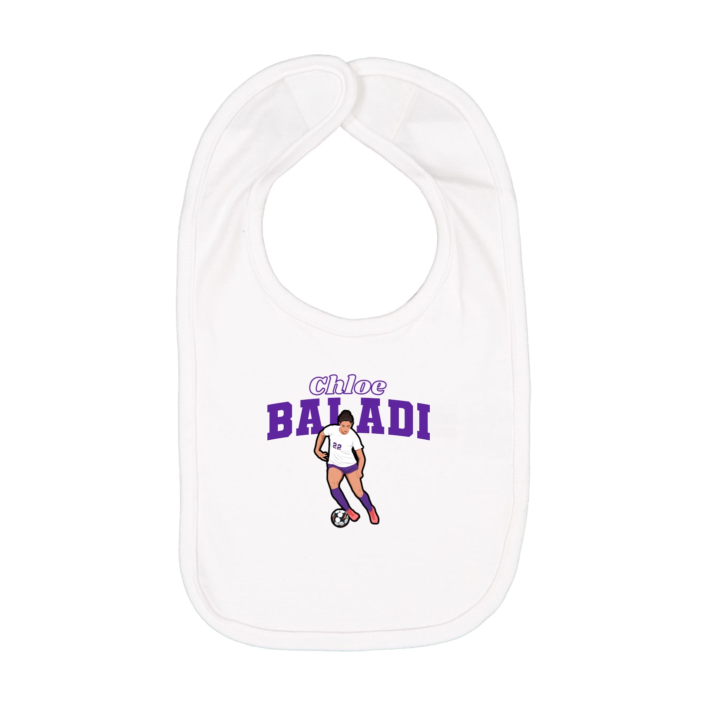 Infant Bib — Name Arch in White