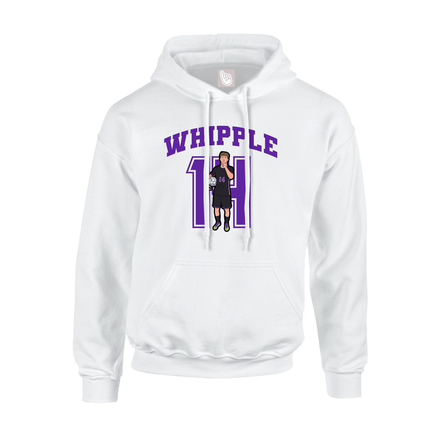 Youth Hoodie — Number in White