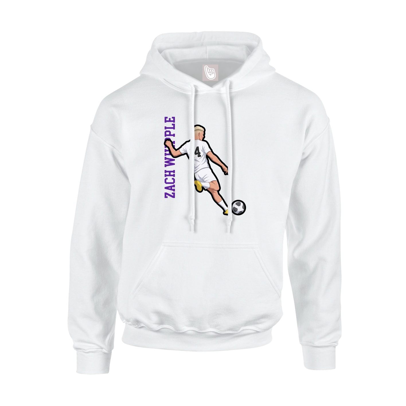 Hoodie — Name Vertical in White