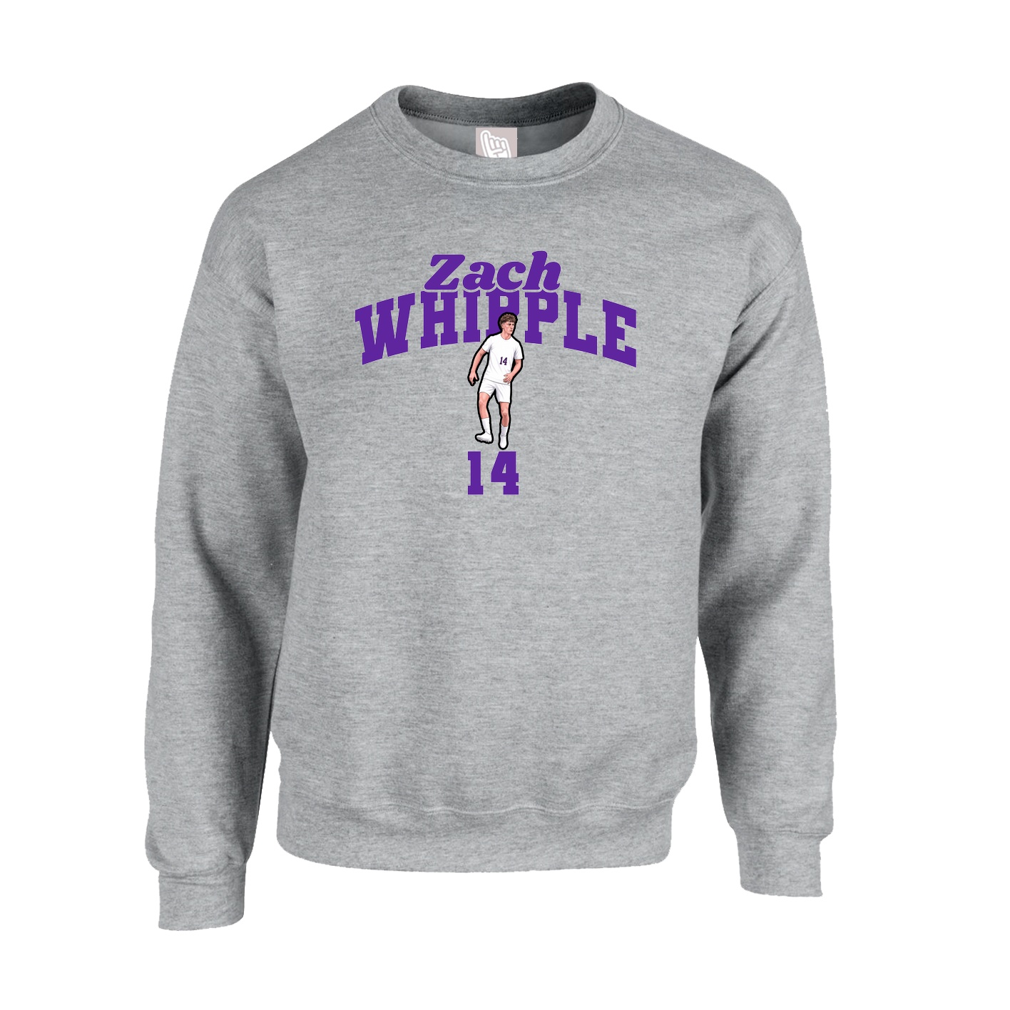 Fleece Crew — Signature Arch in Grey