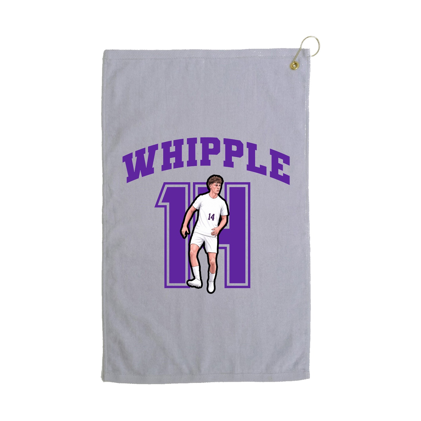 Golf Towel — Number in Grey