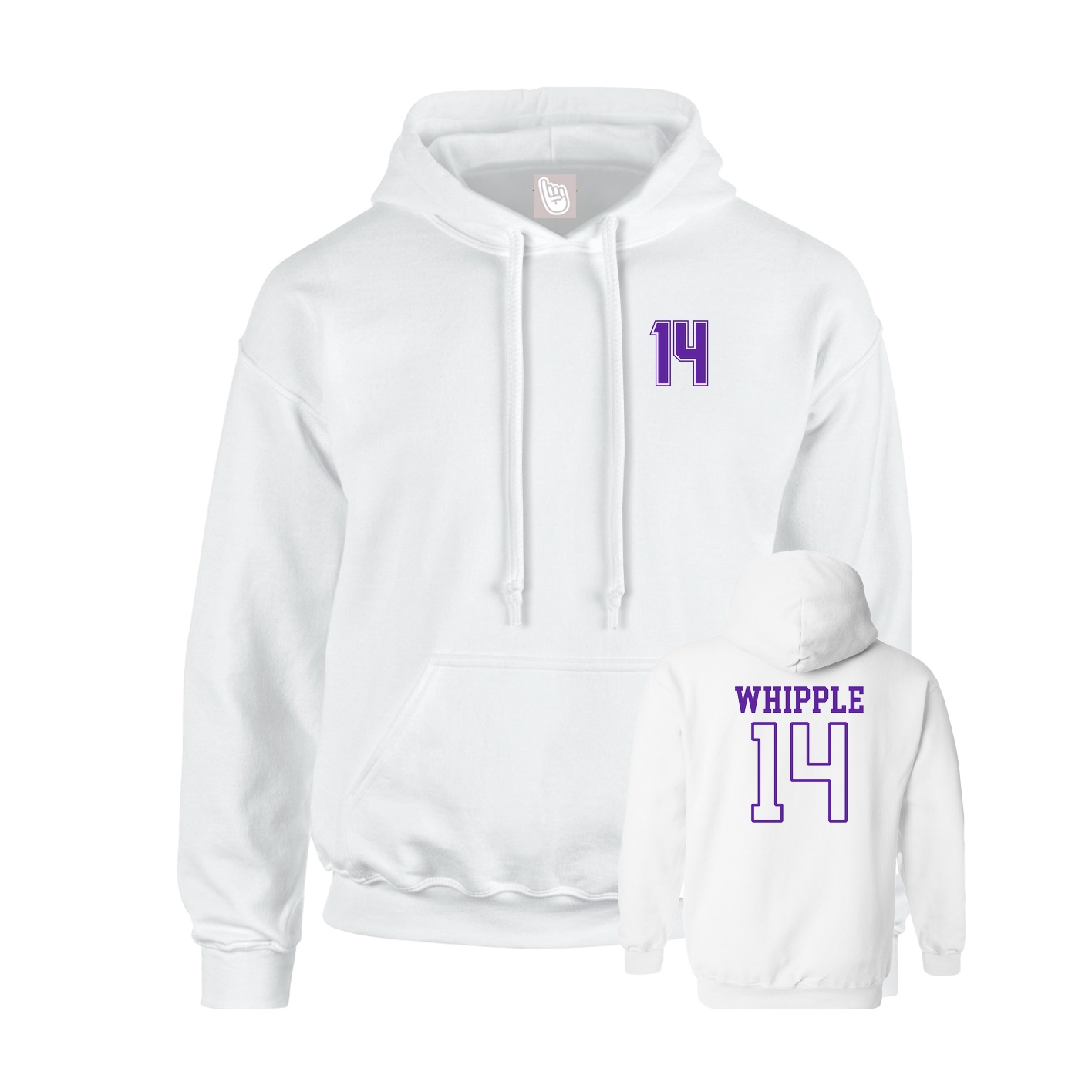 Youth Hoodie — Chest Back in White