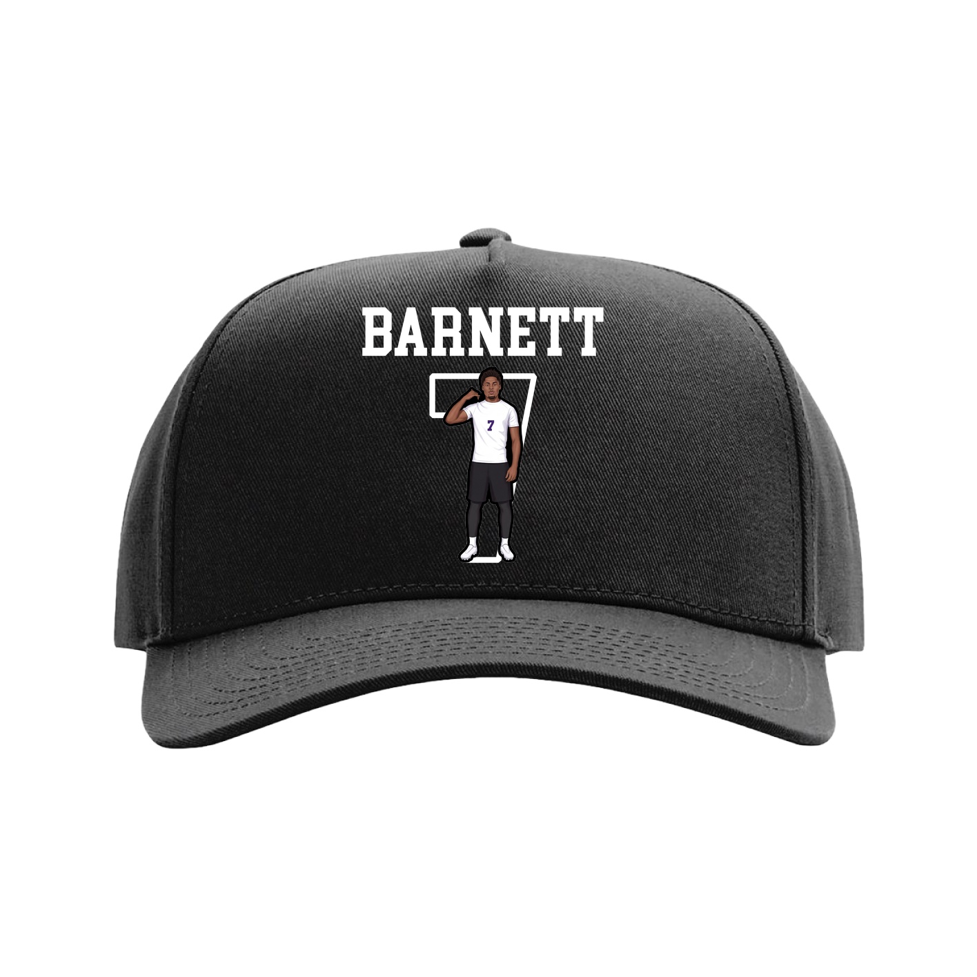 Full Fabric Five-Panel Champ Cap — Shirsey in Black