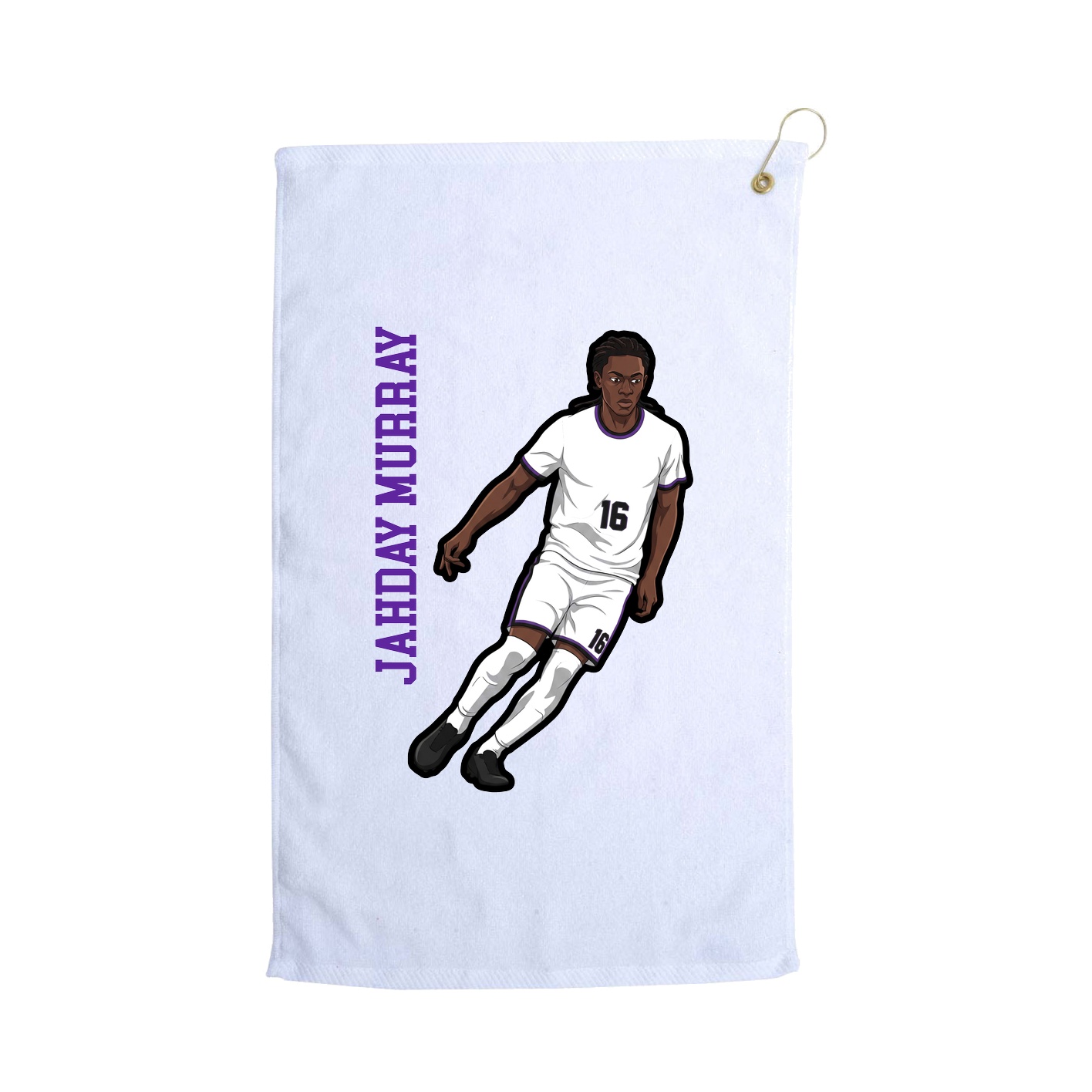 Golf Towel — Name Vertical in White