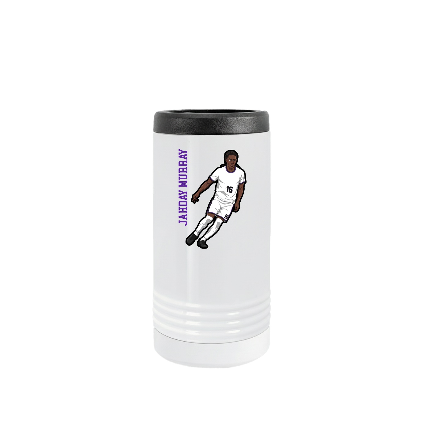 Slim Beverage Holder — Name Vertical in White
