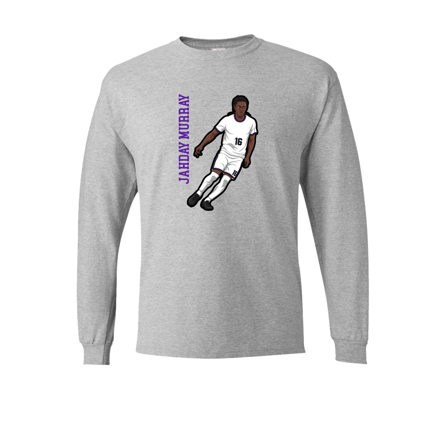 Long Sleeve Tee — Name Vertical in Grey