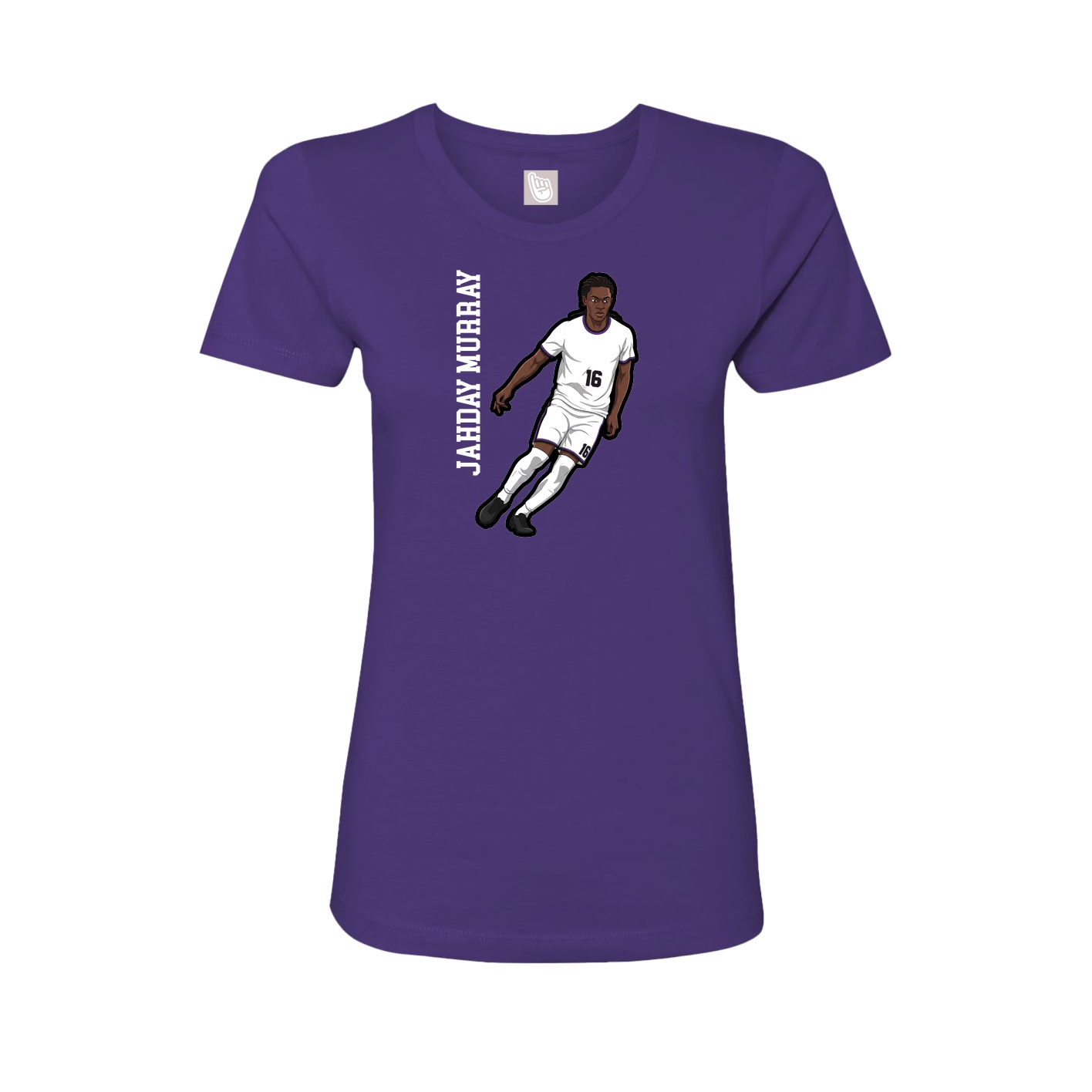 Fitted Women's Tee — Name Vertical in Purple