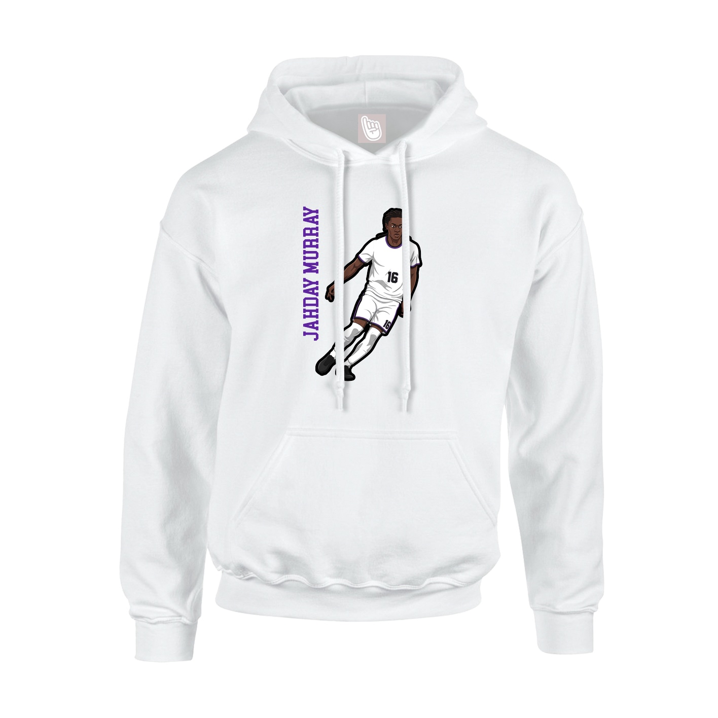 Youth Hoodie — Name Vertical in White