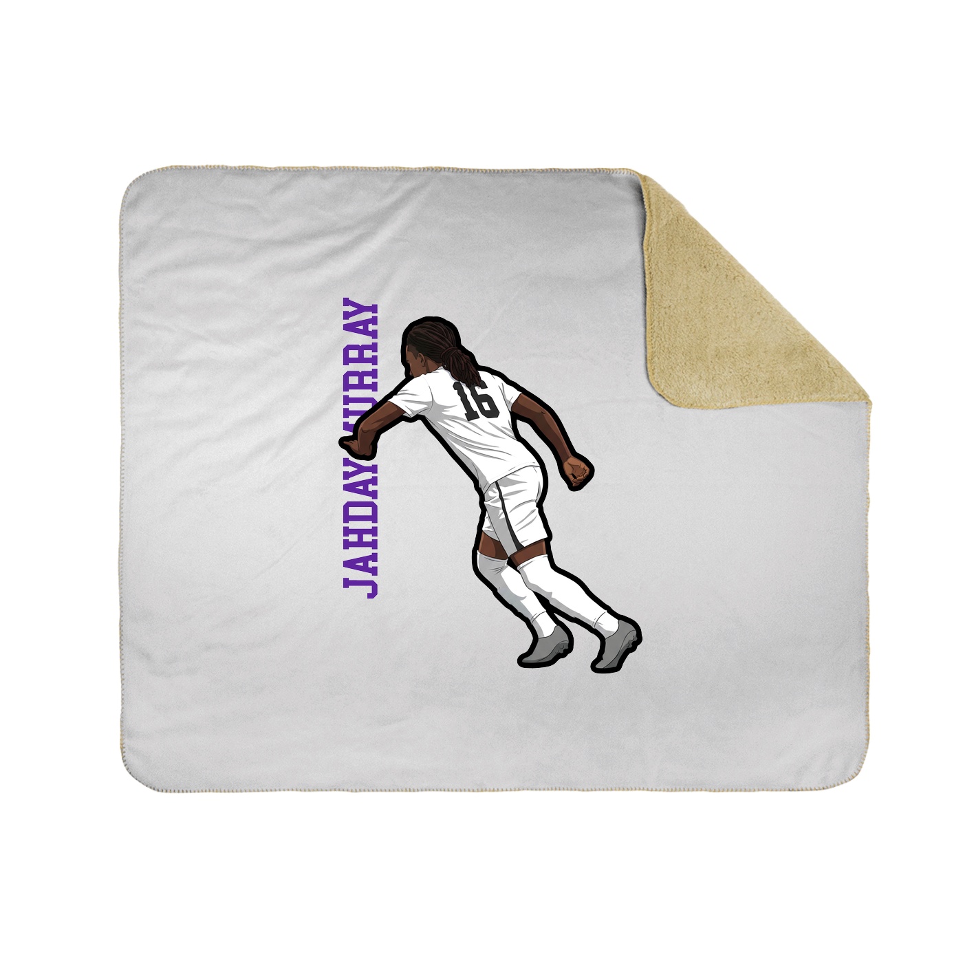 Throw Blanket — Name Vertical in White