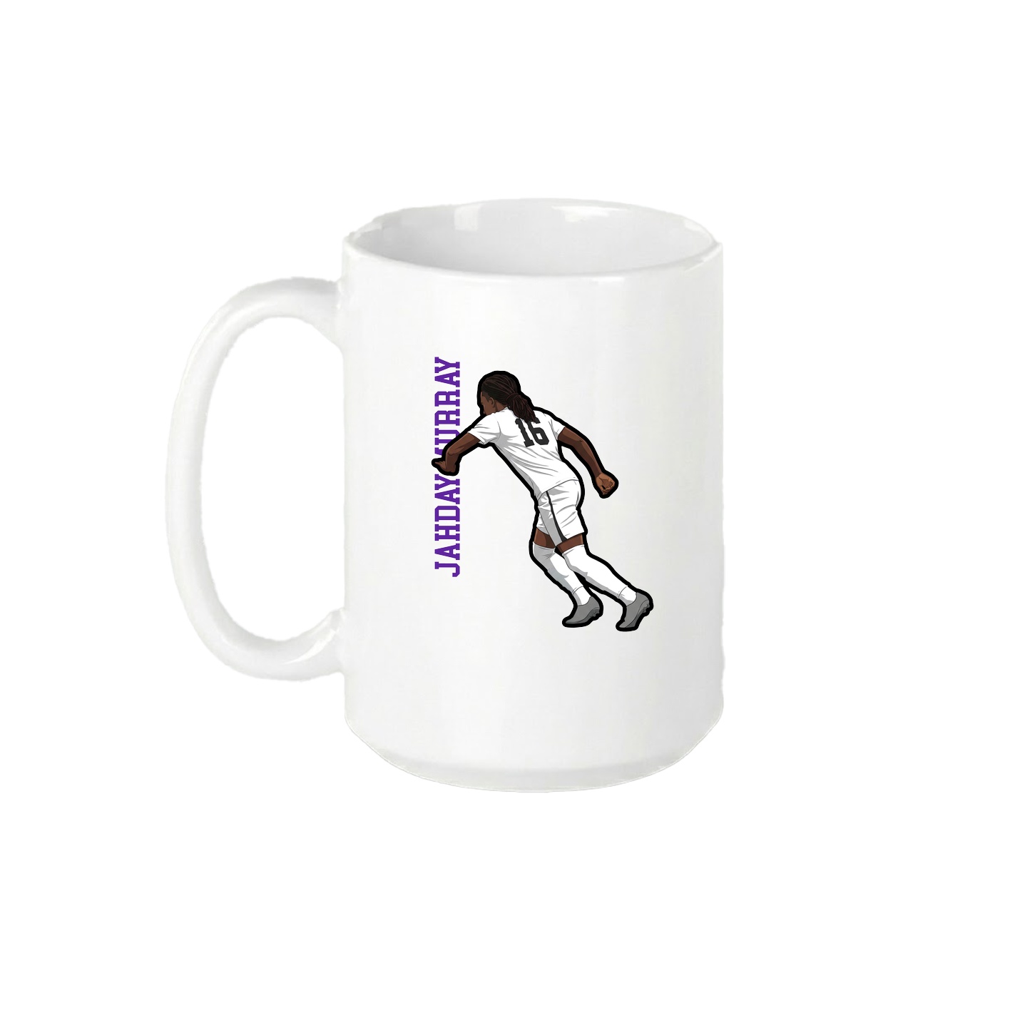 15oz Coffee Mug — Name Vertical in White