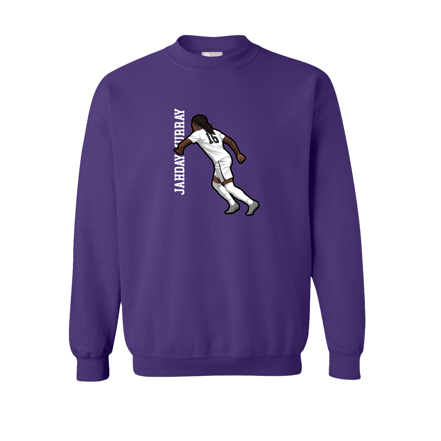 Fleece Crew — Name Vertical in Purple